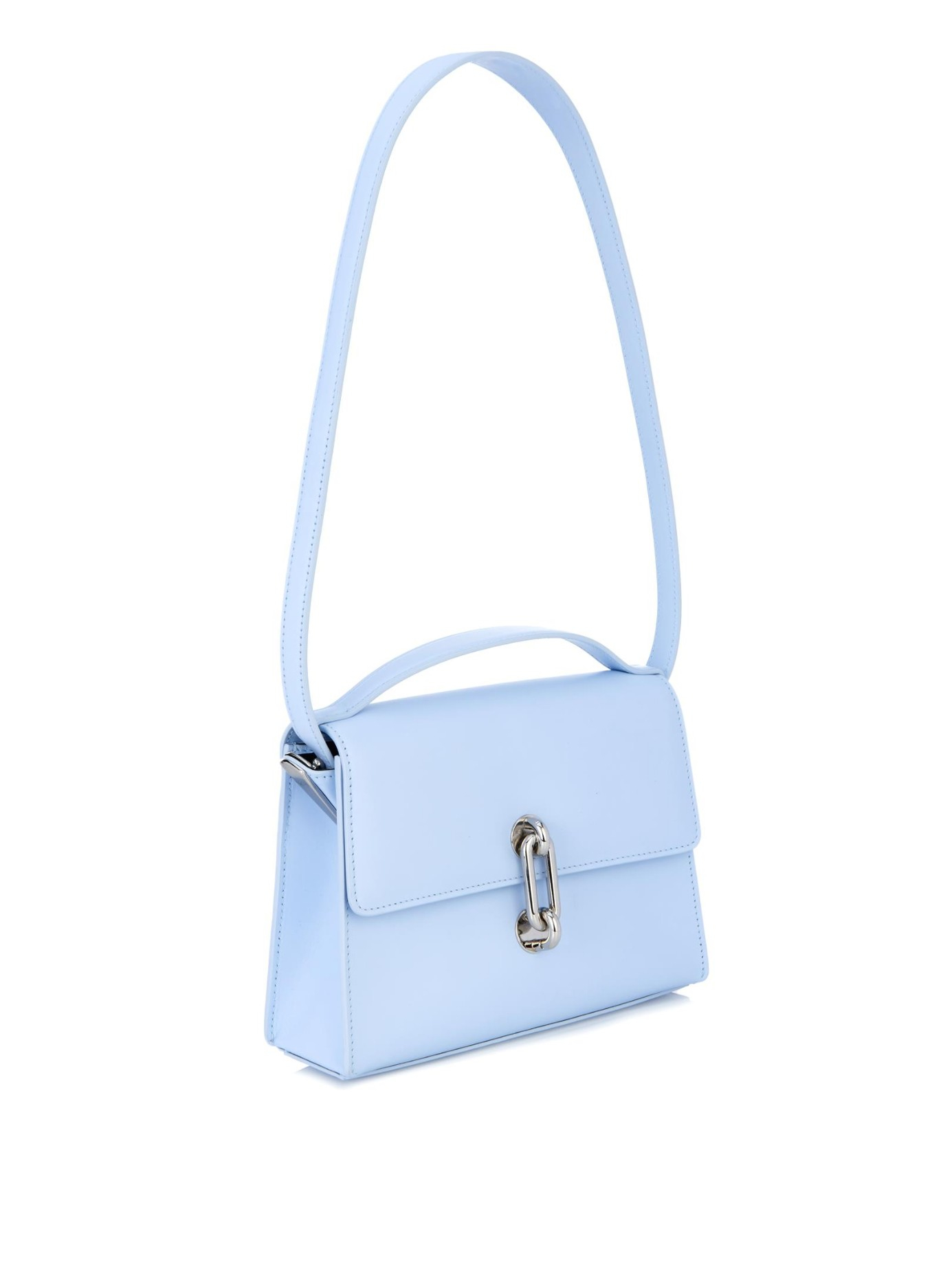 Lyst Balenciaga Maillon Mini Tze Leather Cross Body Bag In Blue Gallery