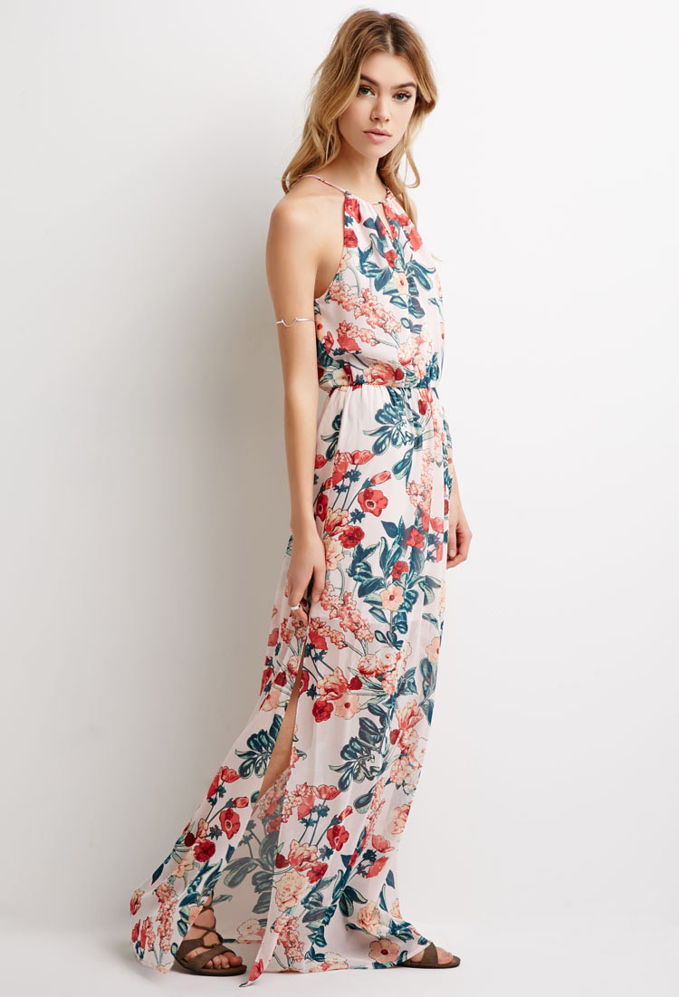 Lyst - Forever 21 Floral Print Maxi Dress