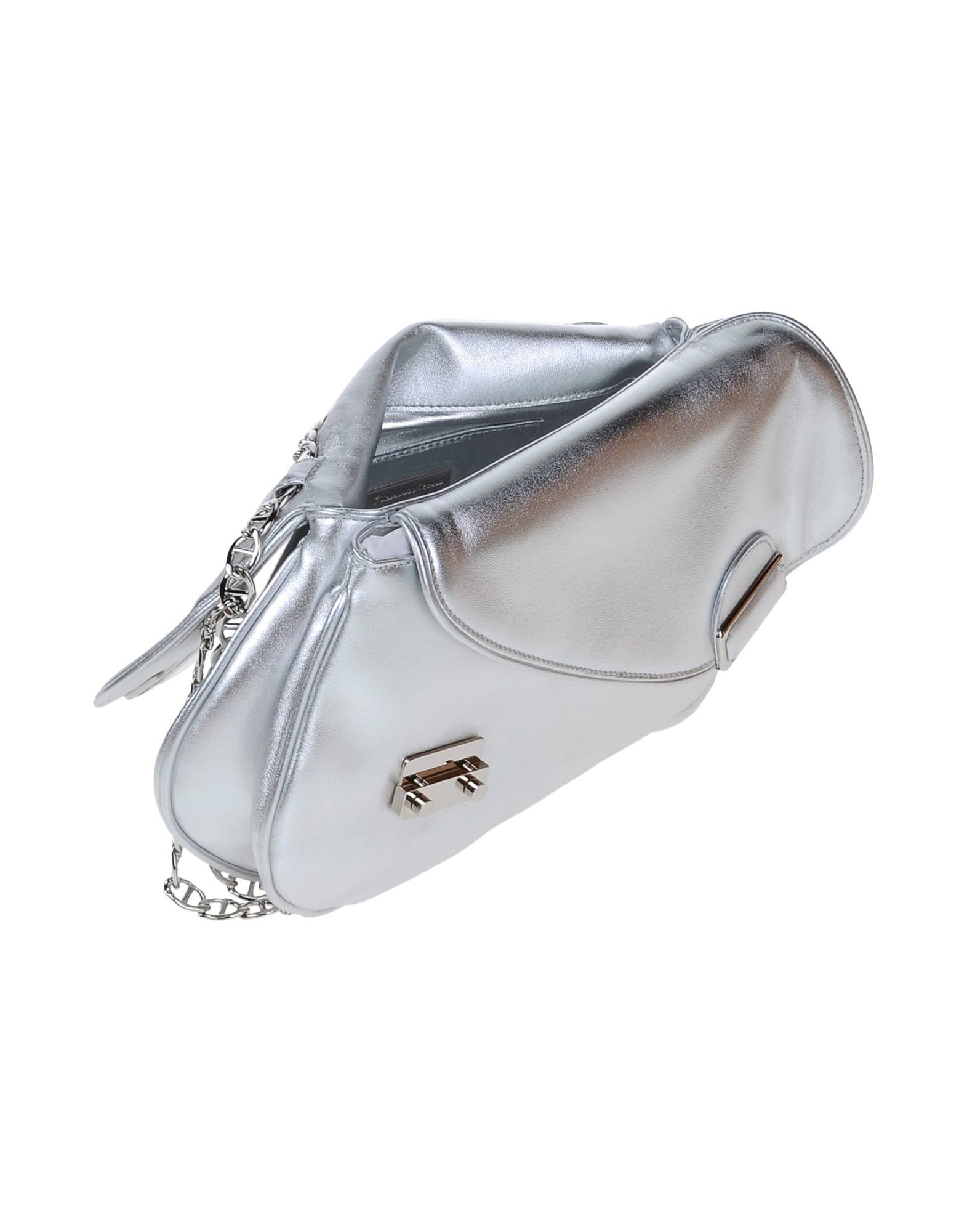 silver leather cross body bag