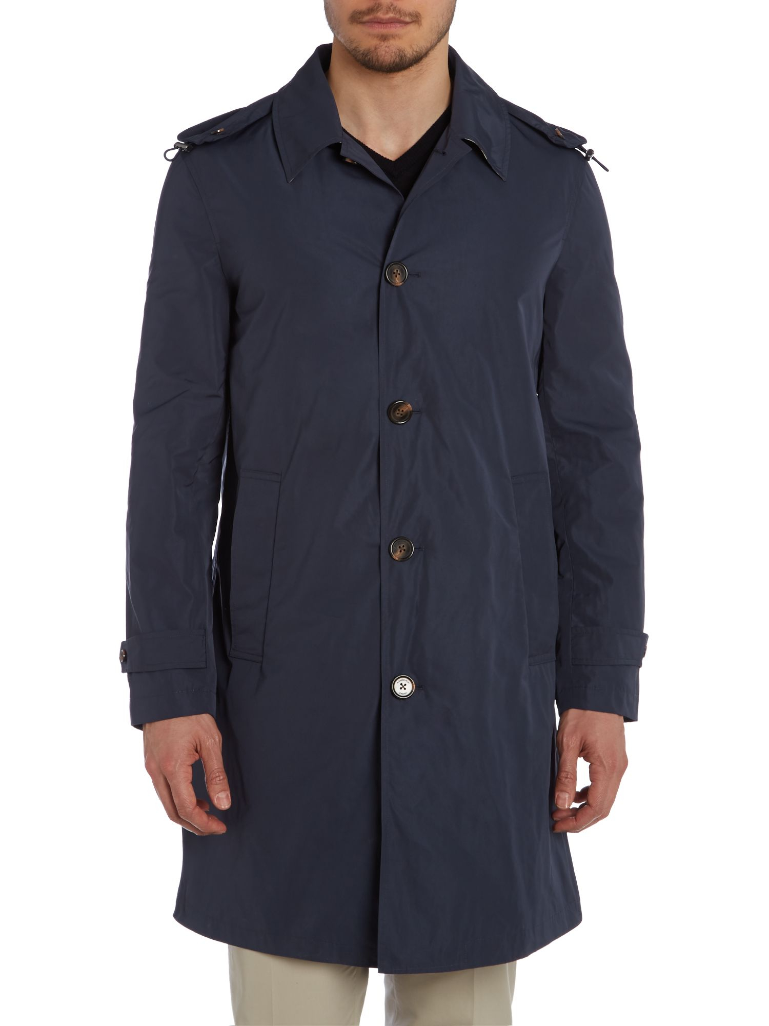 Aquascutum Waterfield Casual Button Overcoat in Blue for Men (Navy) | Lyst