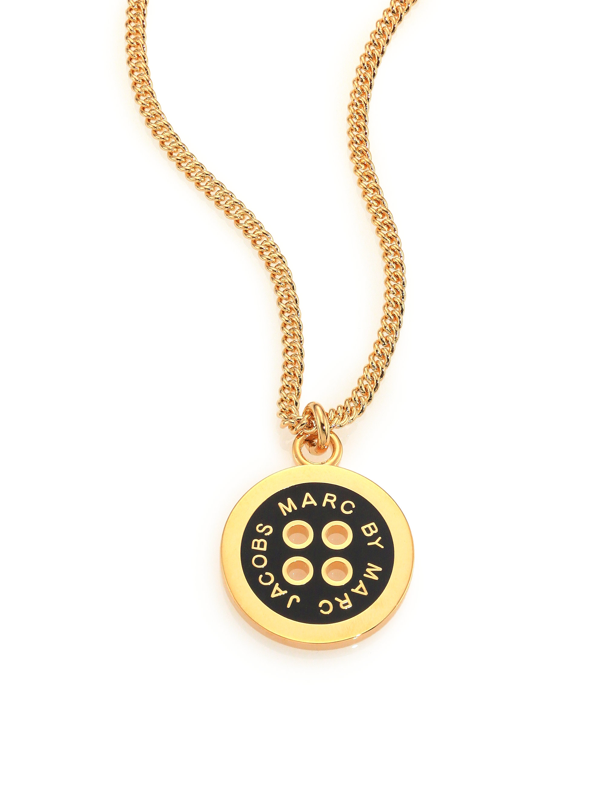Marc By Marc Jacobs Logo Button Pendant Necklace in ...
