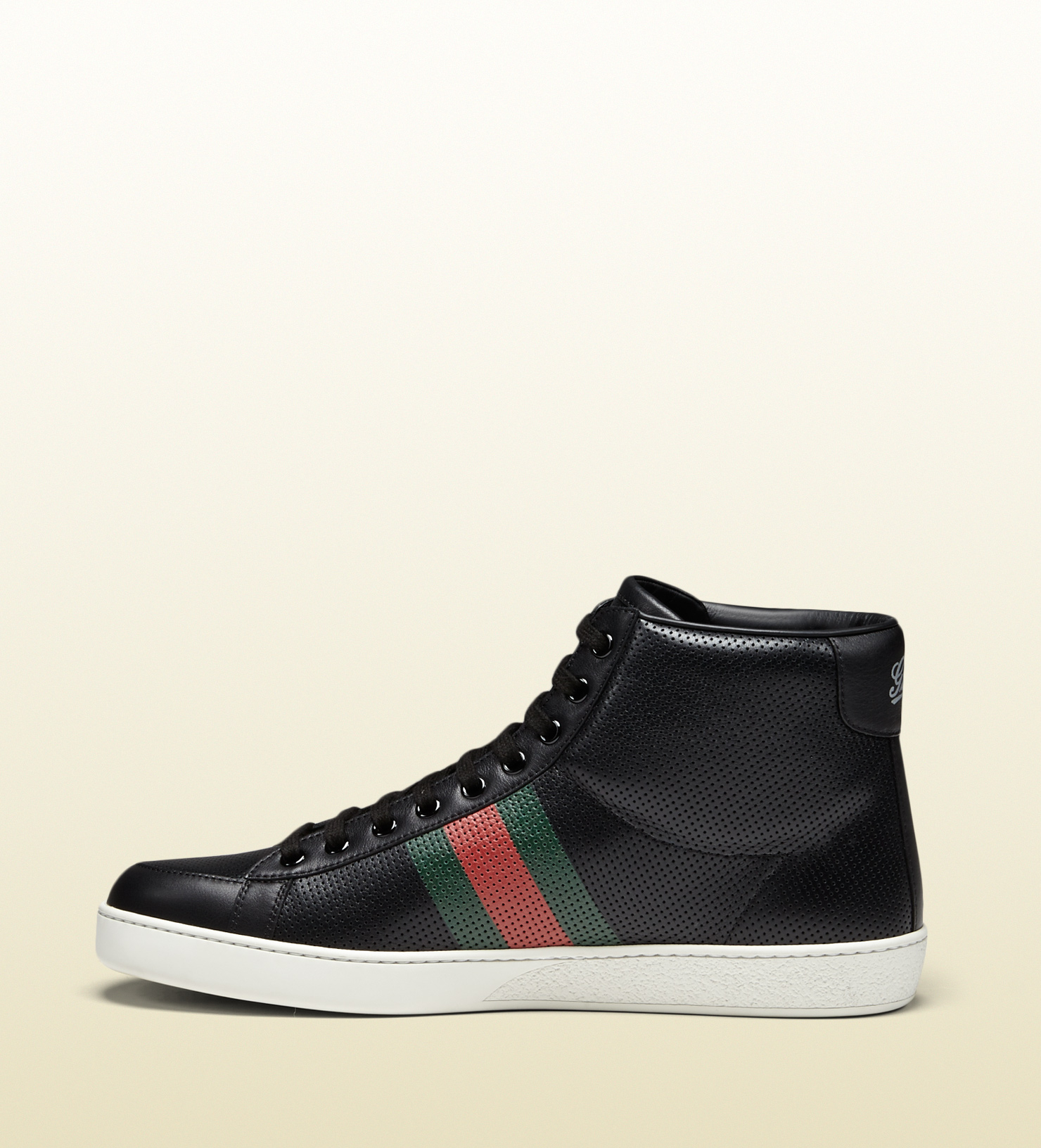 Lyst - Gucci Perforated Leather High-top Sneaker in Black for Men