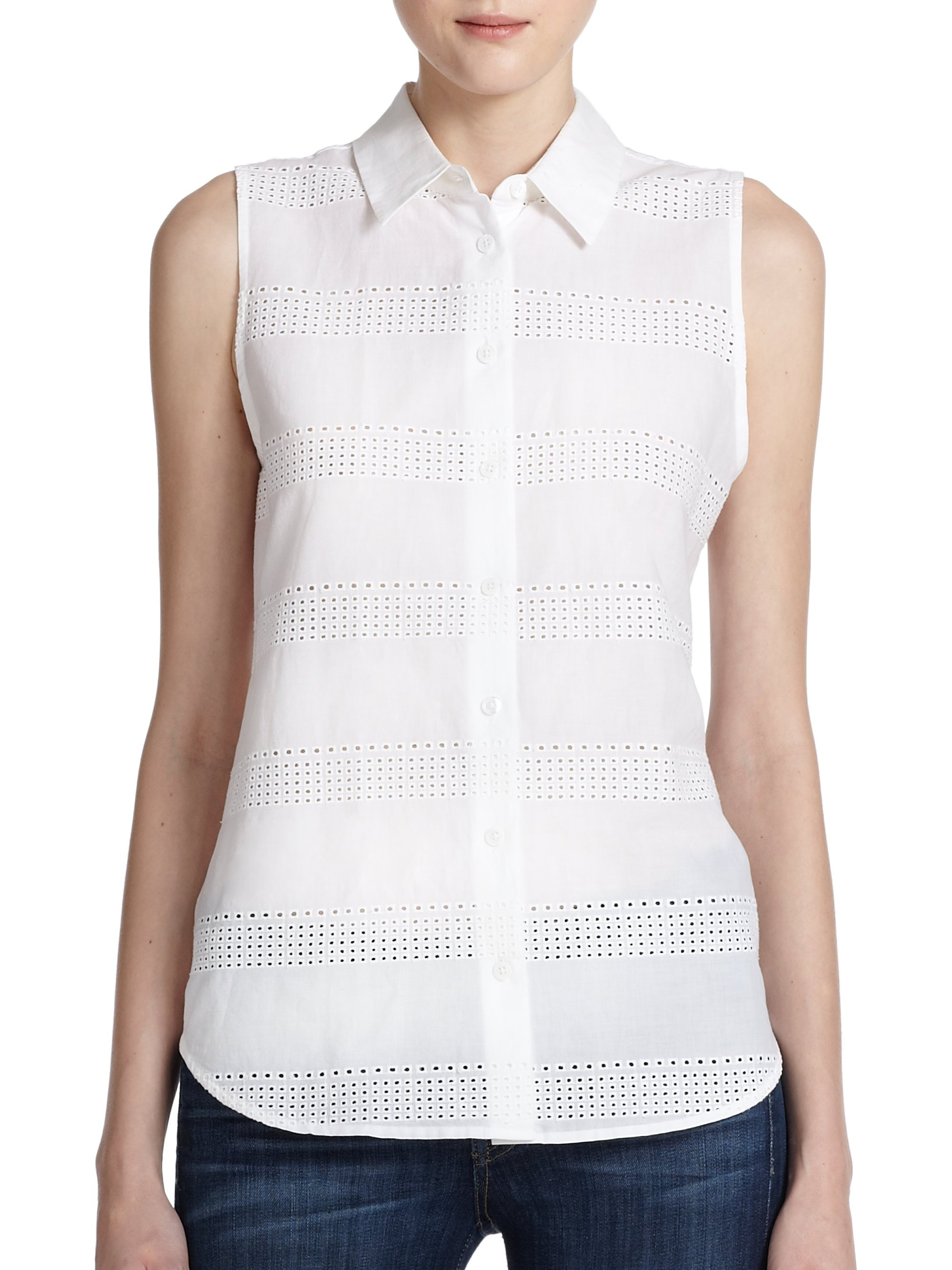 eyelet white shirt