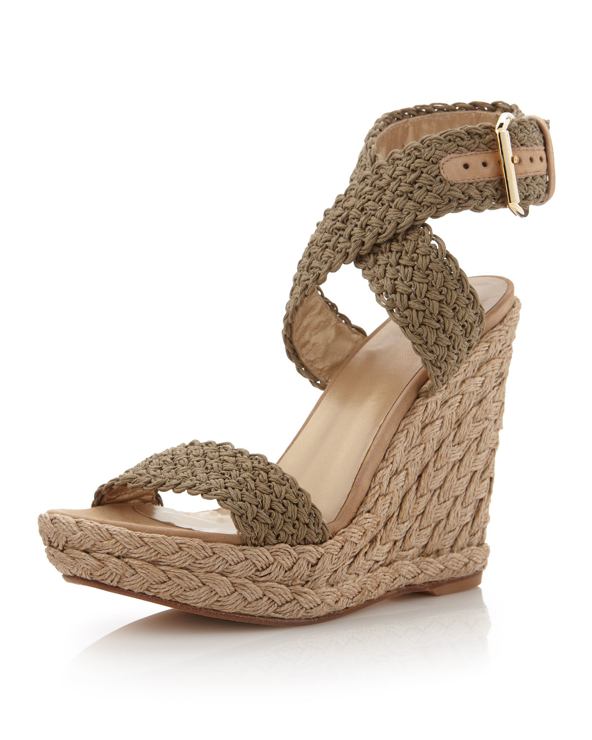 Lyst - Stuart Weitzman Swamp Crochet Jute 'alex' Wedge Sandals in Gray