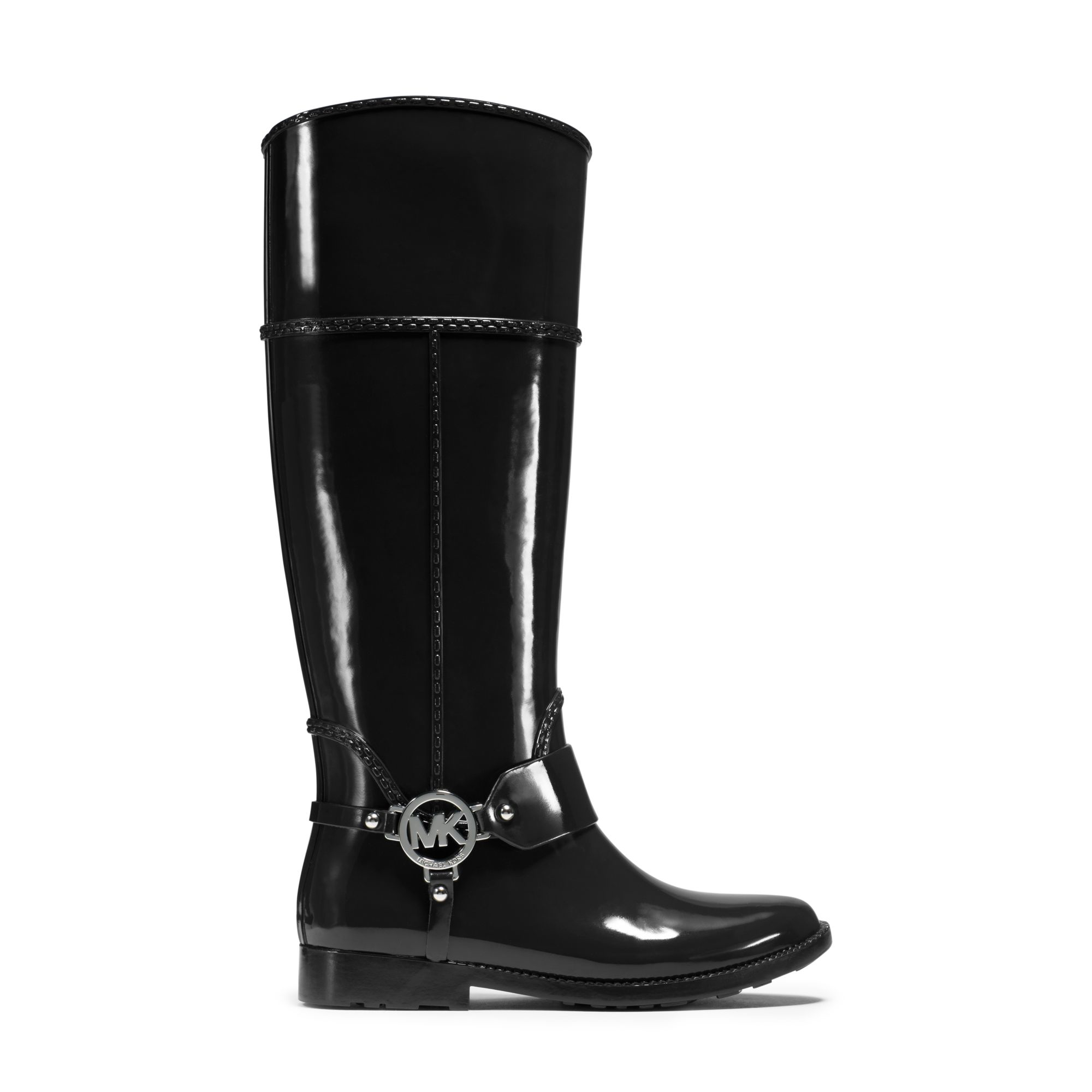 Michael Kors | Black Fulton Logo Rubber Rain Boot | Lyst