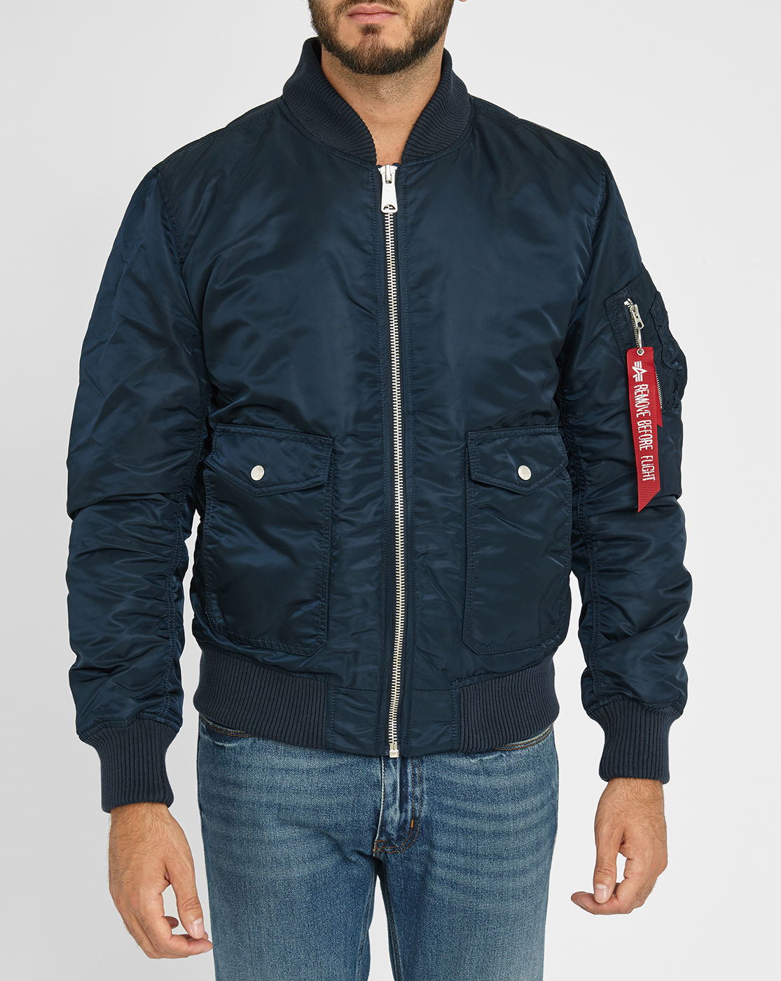 Alpha industries Blue Ma1 D-tec Bomber Jacket With Fur-lined Hood/liner ...