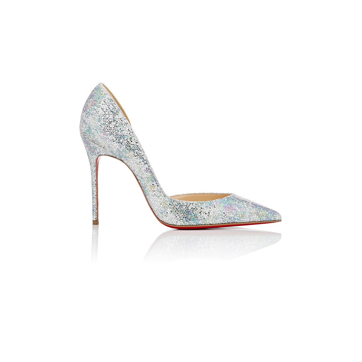 Christian louboutin Iriza Glitter Half D\u0026#39;Orsay Pumps in Blue ...