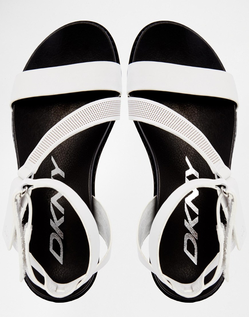 Lyst - Dkny Active Sterling White Flat Sandals in White