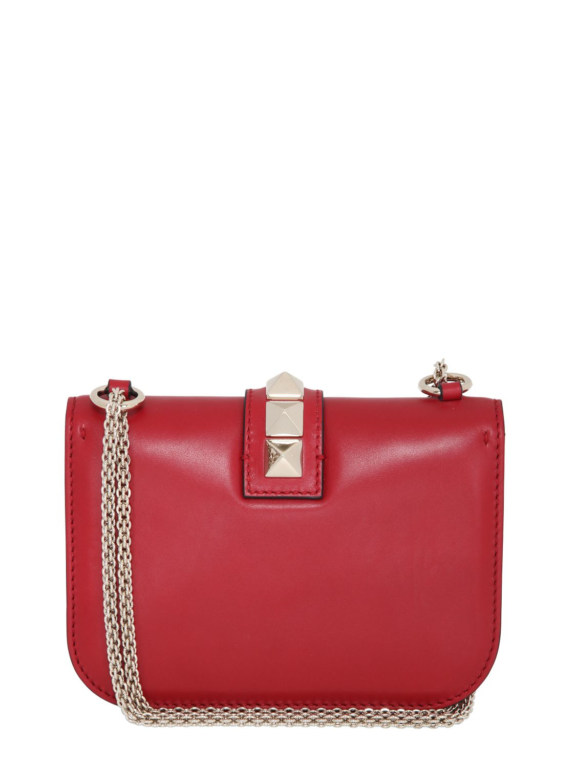 Lyst - Valentino Small Lock Leather Shoulder Bag in Red