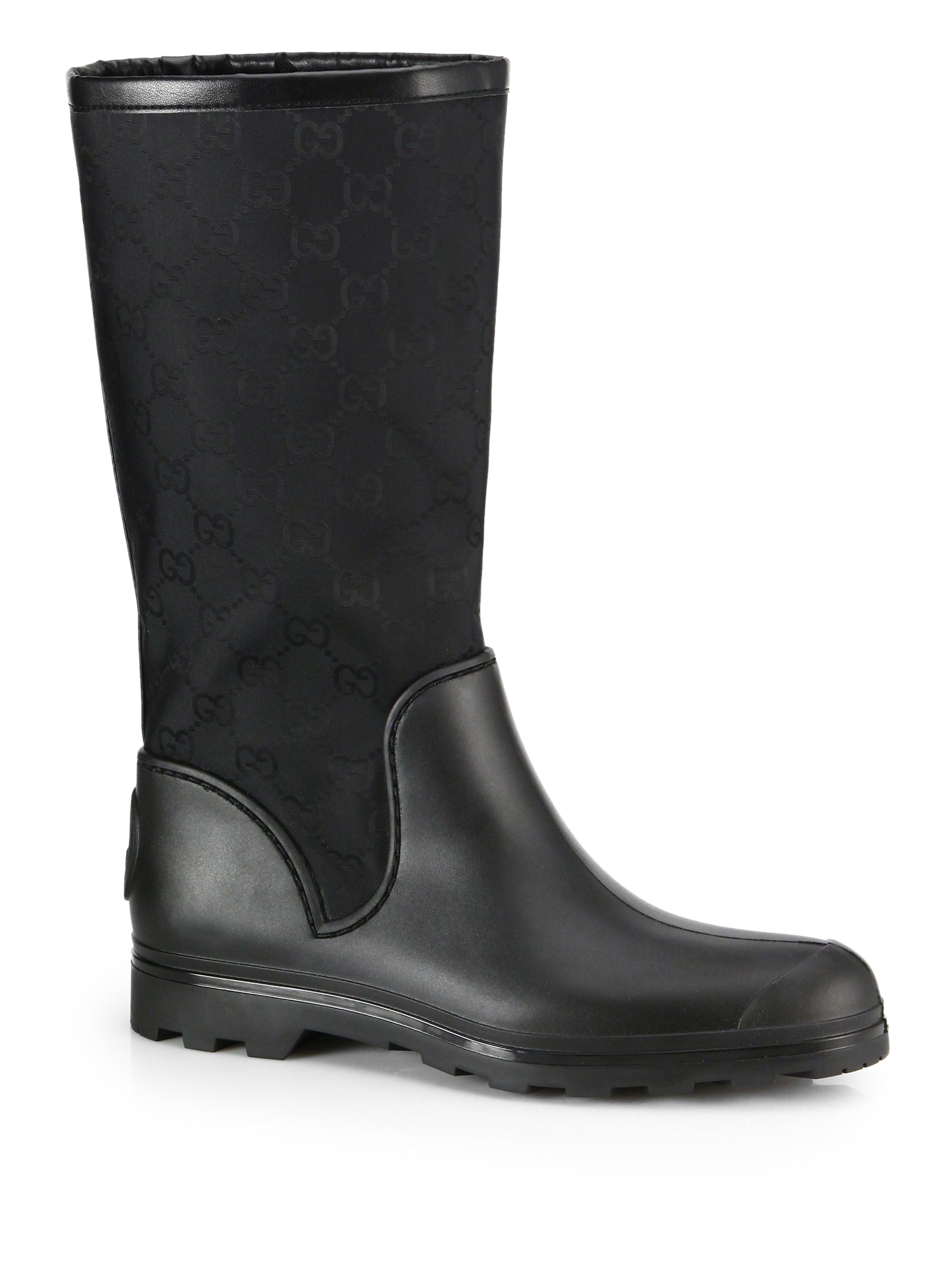 Gucci Gg Short Rain Boots in Black Lyst