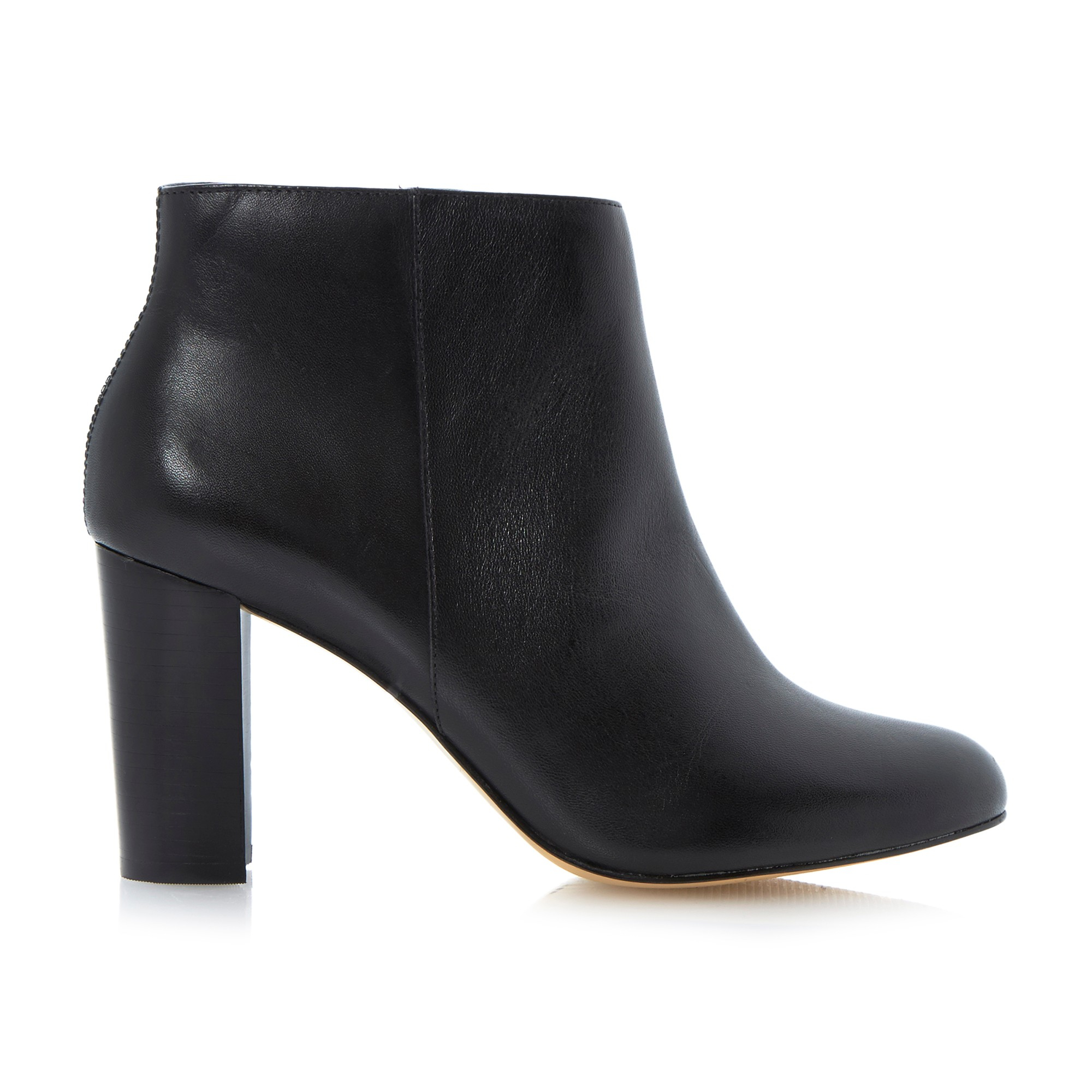 dune flat black ankle boots