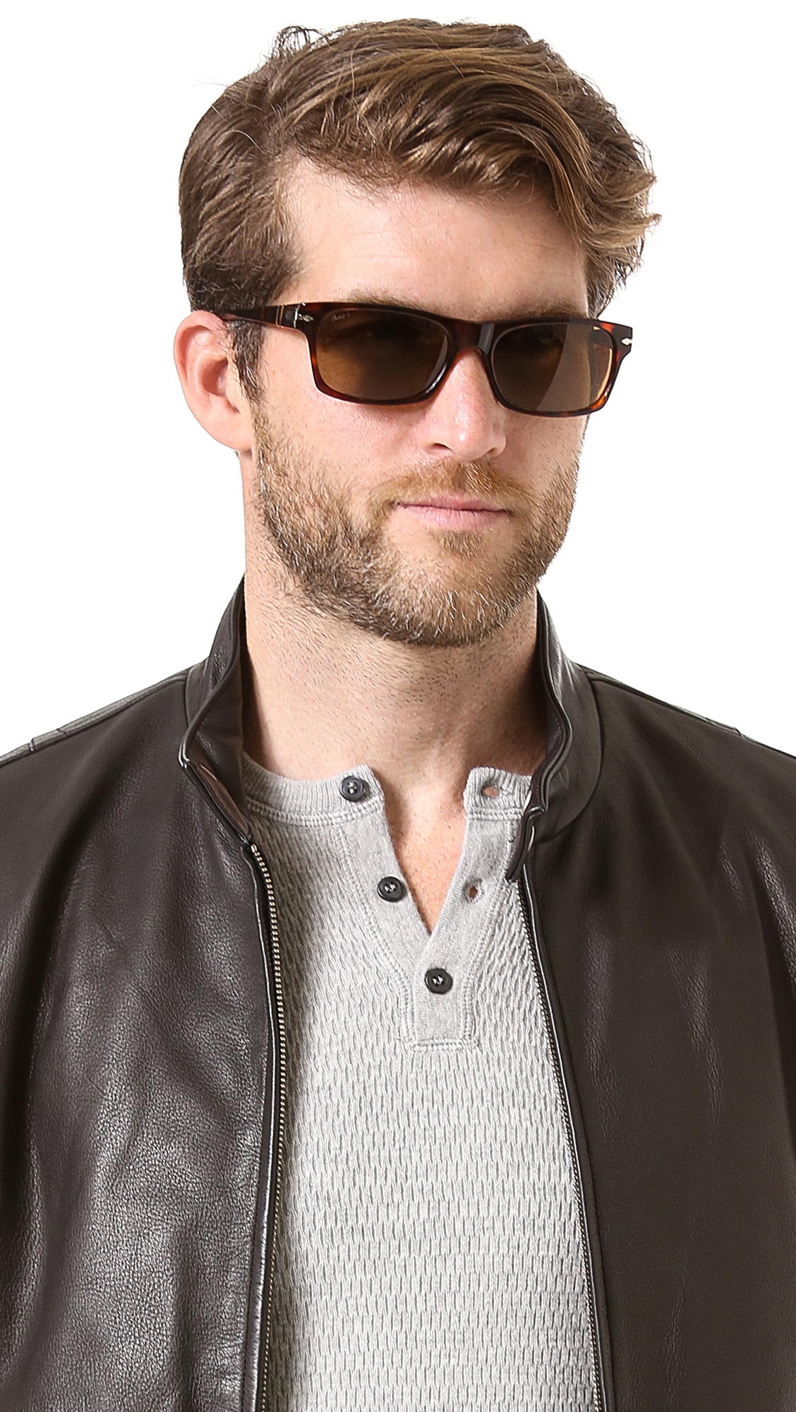 Persol Acetate Rectangular Sunglasses in Brown for Men - Lyst