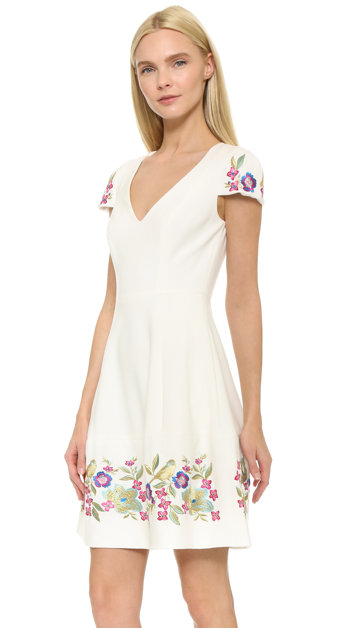 Notte by marchesa Embroidered Cocktail Dress in White - Lyst