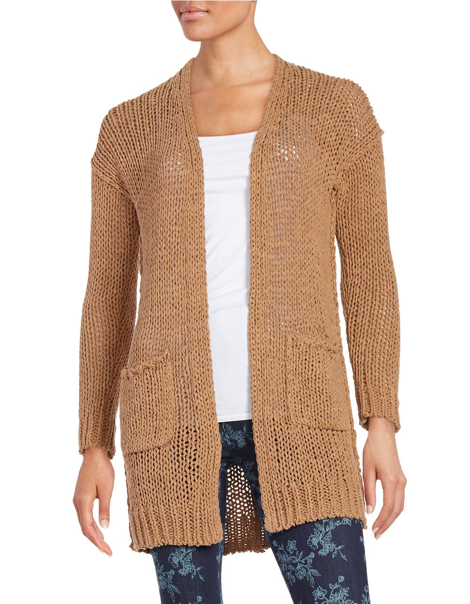 Free people Openknit Cardigan in Metallic Lyst