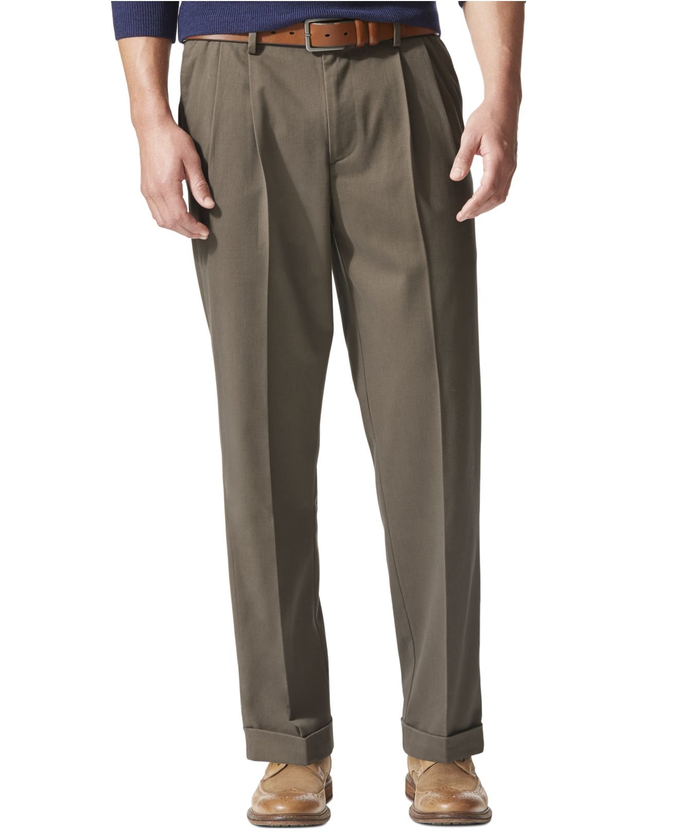 Dockers D4 Relaxed Fit Comfort Khaki Pleated Pants in Khaki for Men ...