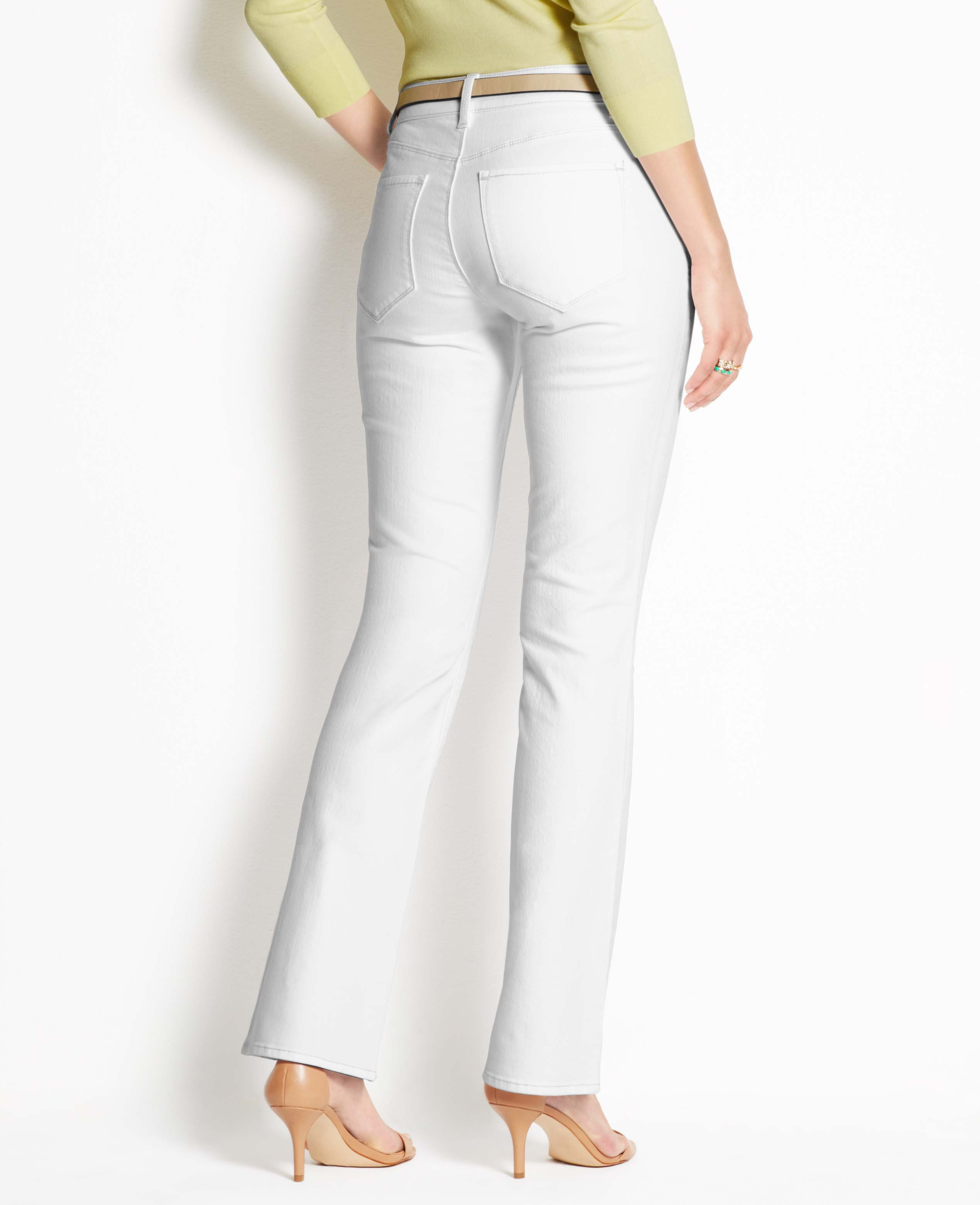 Ann Taylor Tall Curvy Denim Boot Cut Jeans In White Lyst
