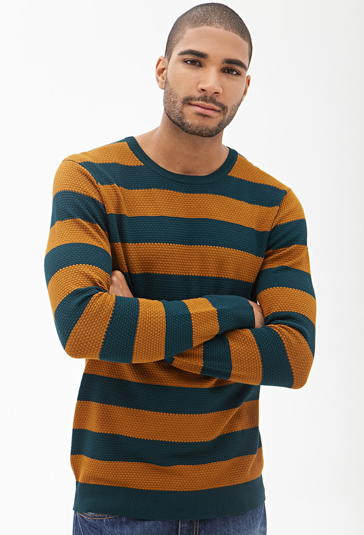 Lyst - Forever 21 Rugby Striped Sweater in Green for Men