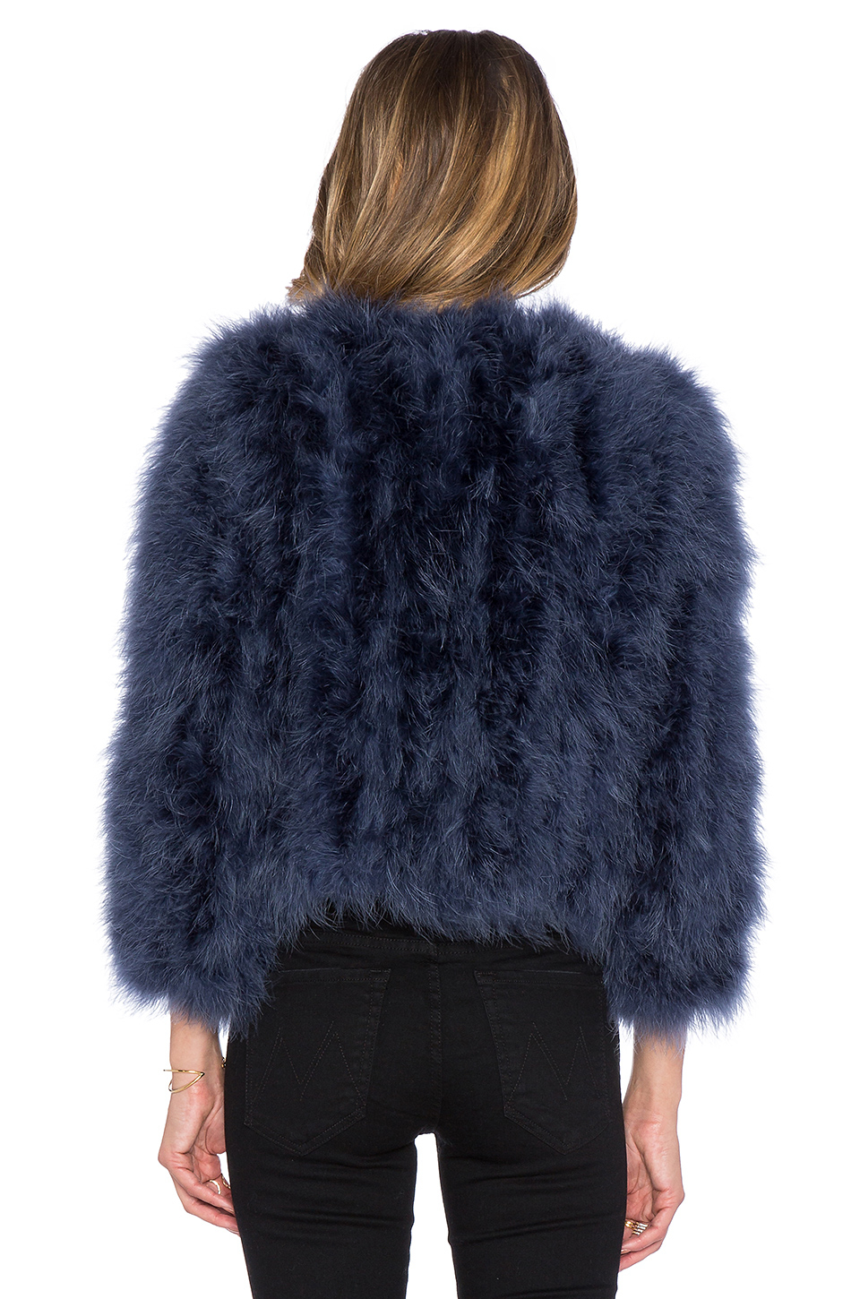 Yumi kim Away We Go Faux Fur Feather Jacket in Blue | Lyst