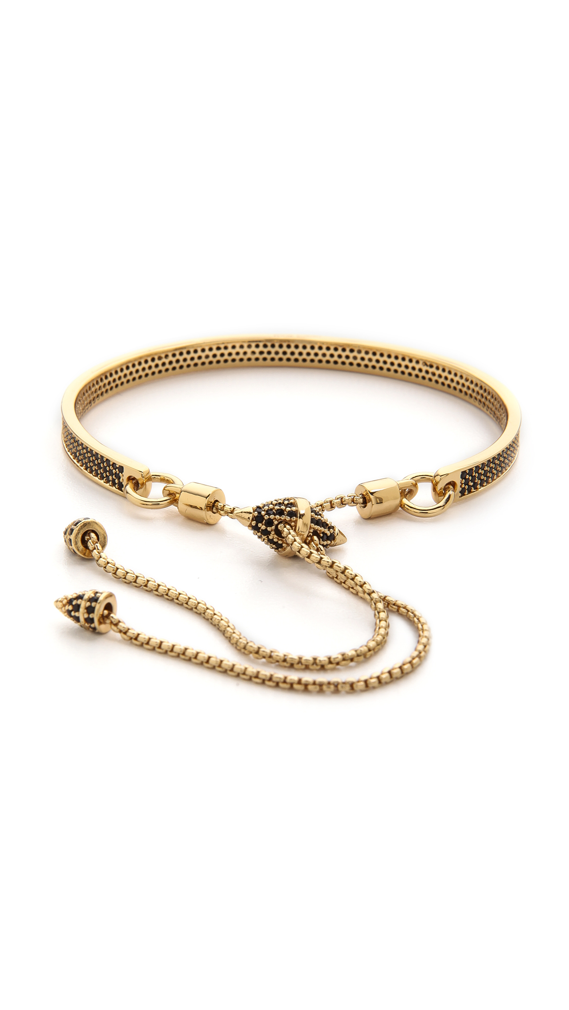 Lyst Ed Borgo Pave Id Toggle Bracelet Gold In Metallic Gallery