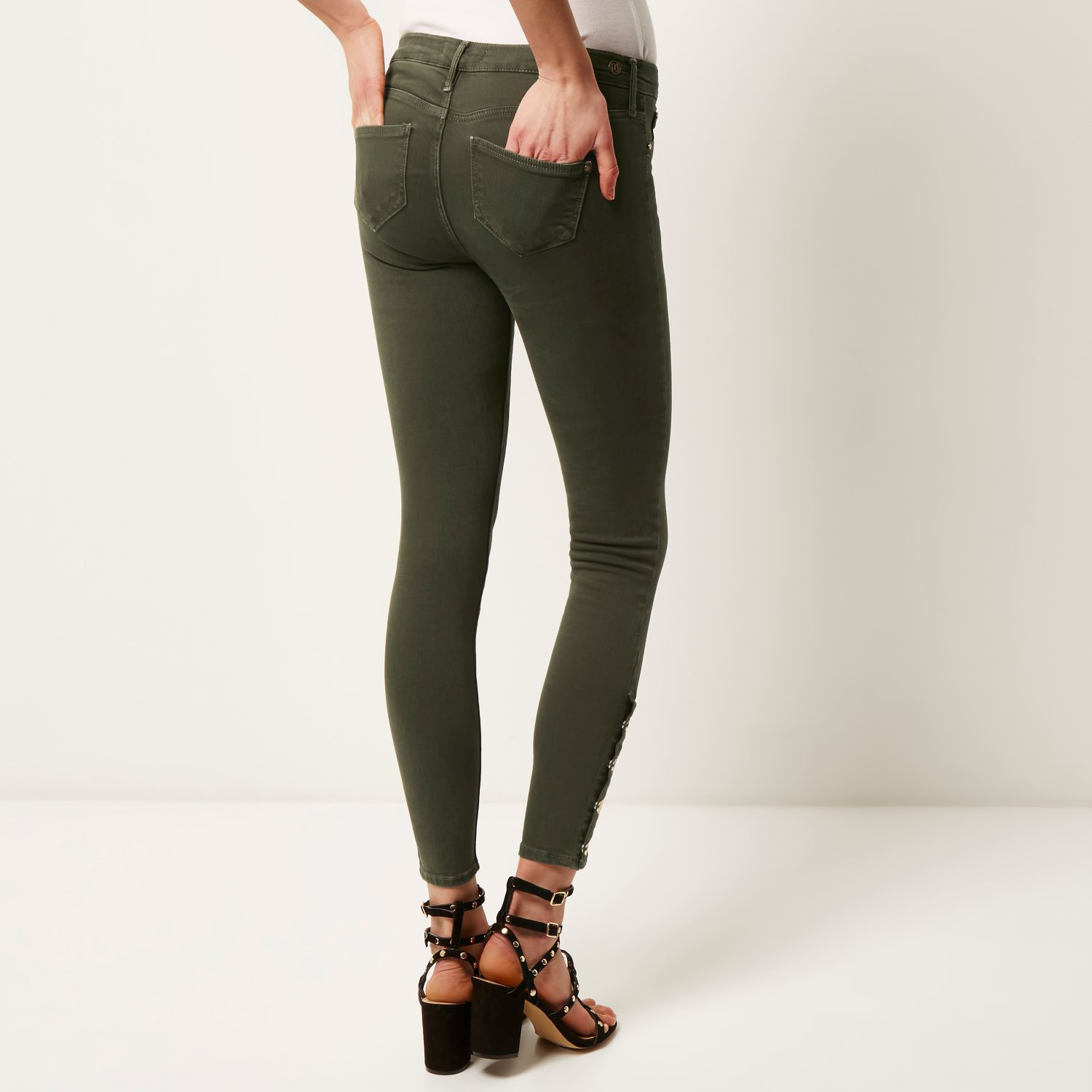 khaki jeggings