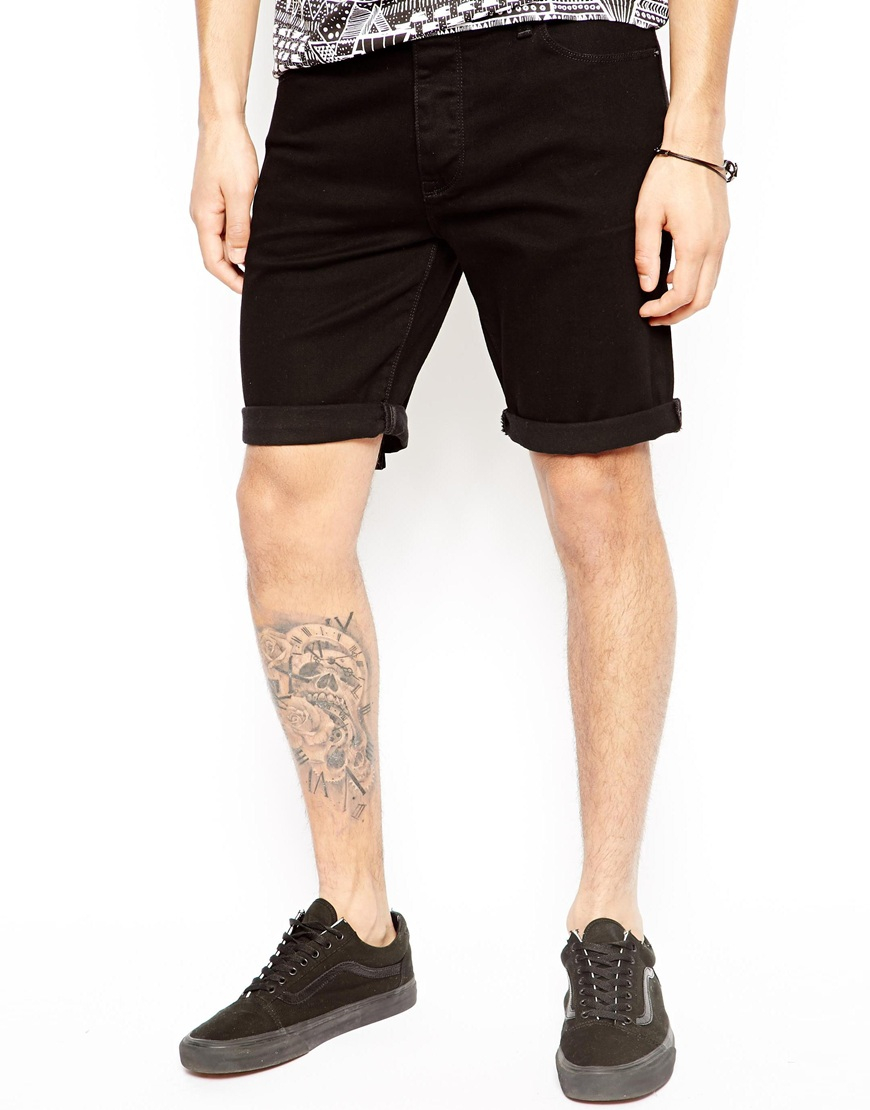 mens skinny fit shorts