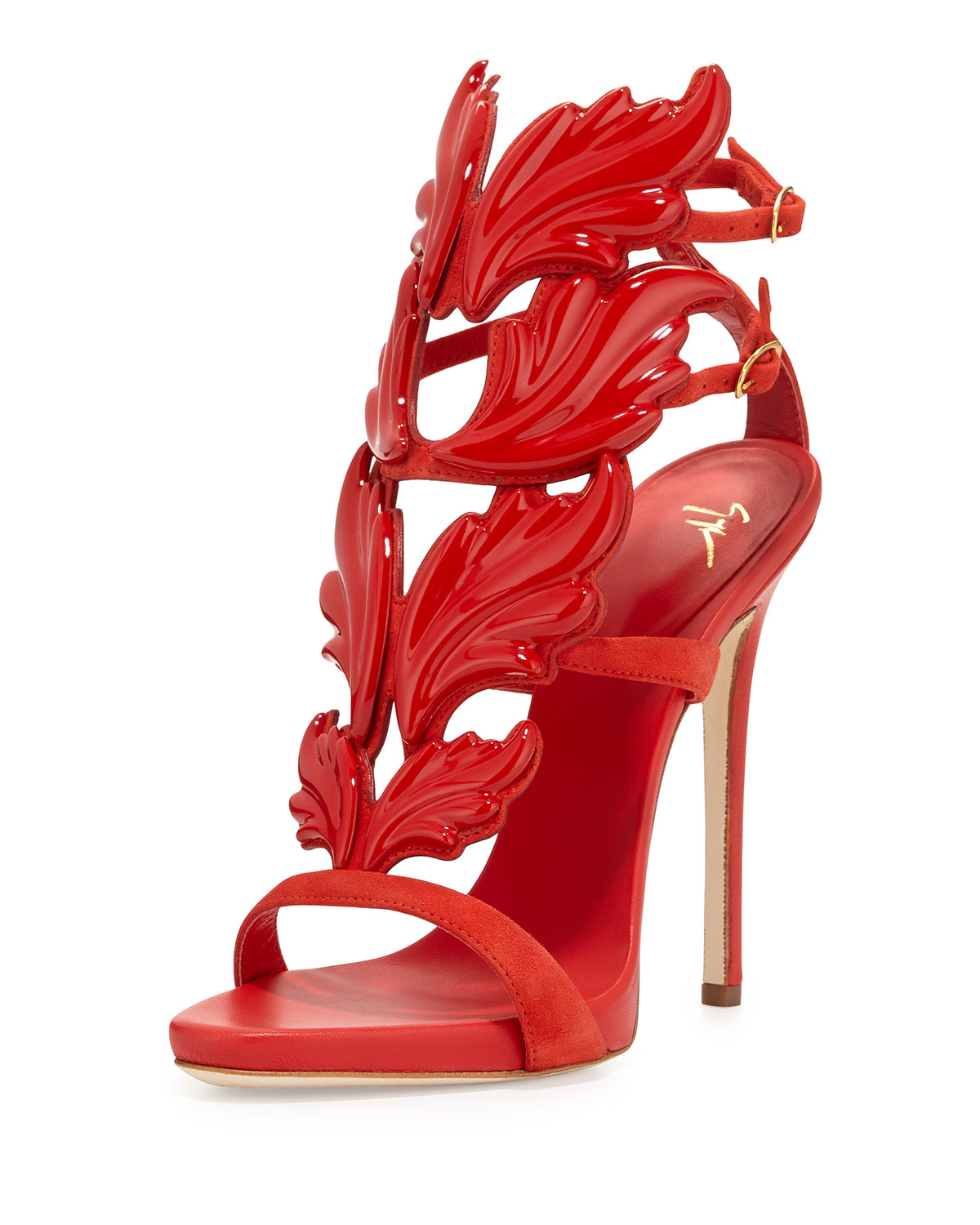 Giuseppe zanotti Flame Suede High-heel Sandal in Red | Lyst
