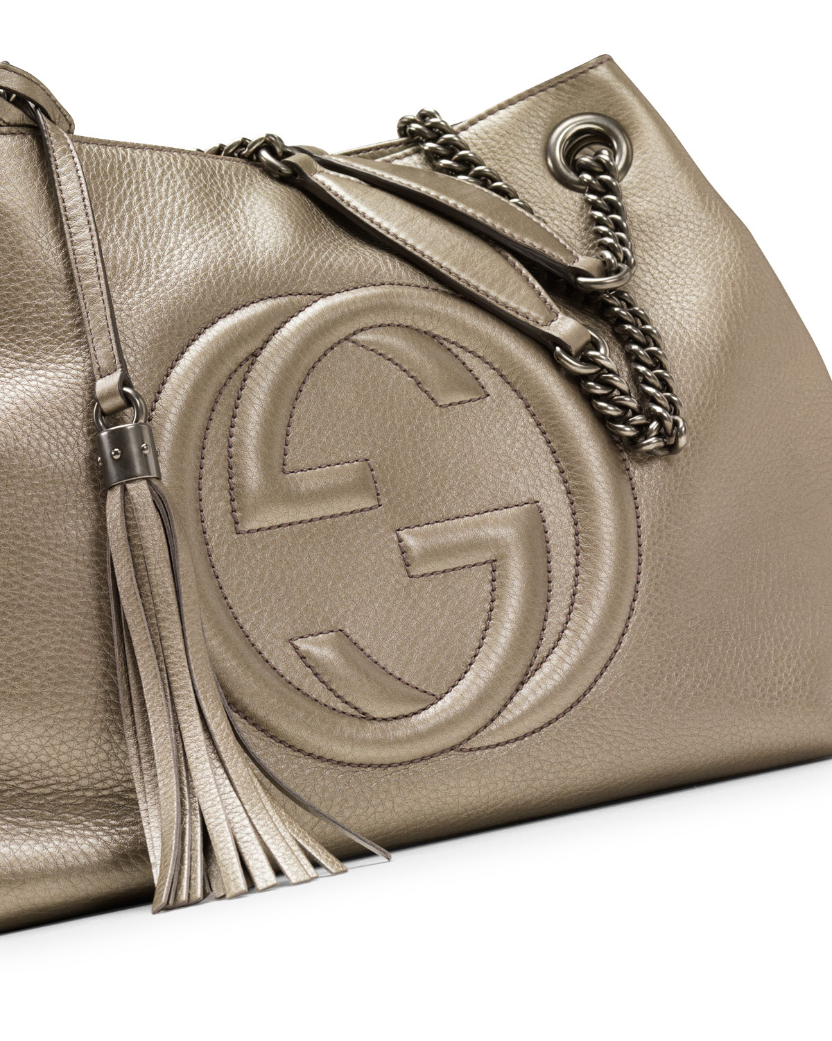 gucci metallic soho bag