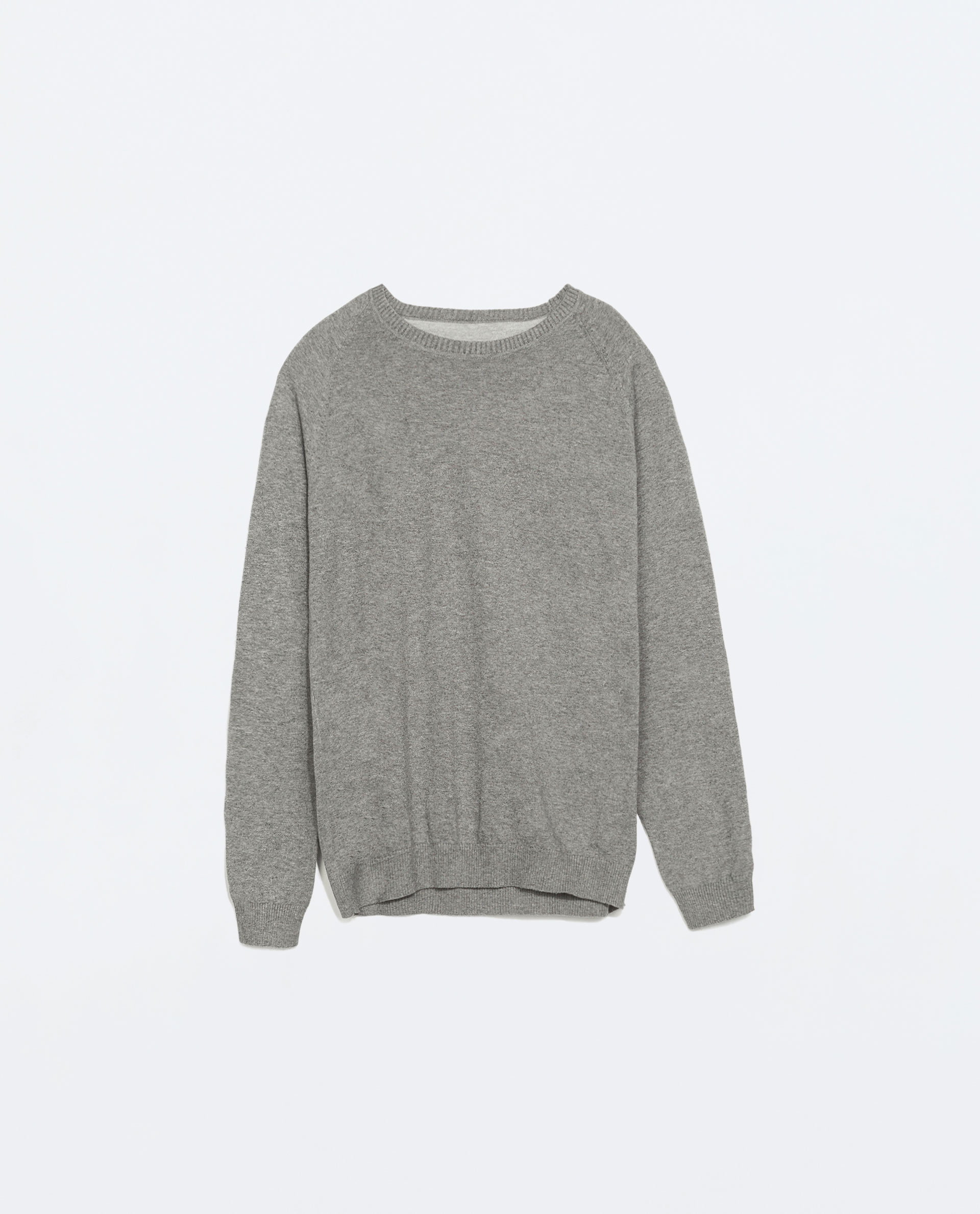  Zara  Basic  Cotton Sweater  in Gray for Men Grey Lyst