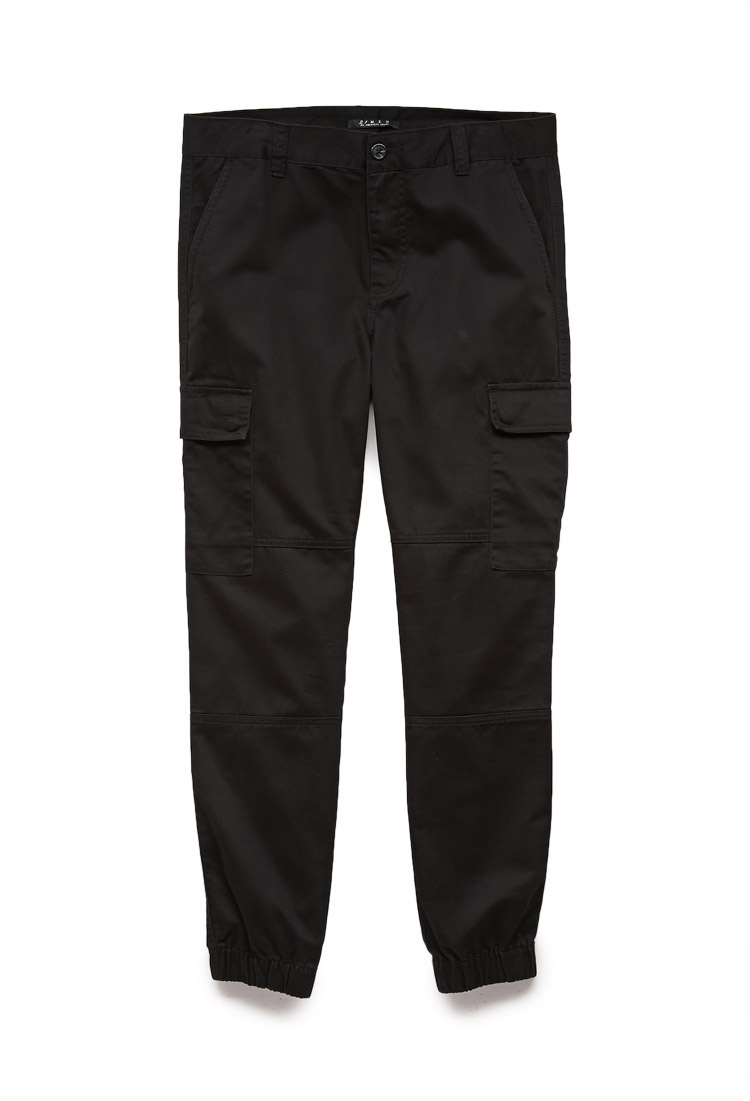 Lyst - Forever 21 Woven Cargo Joggers in Black for Men