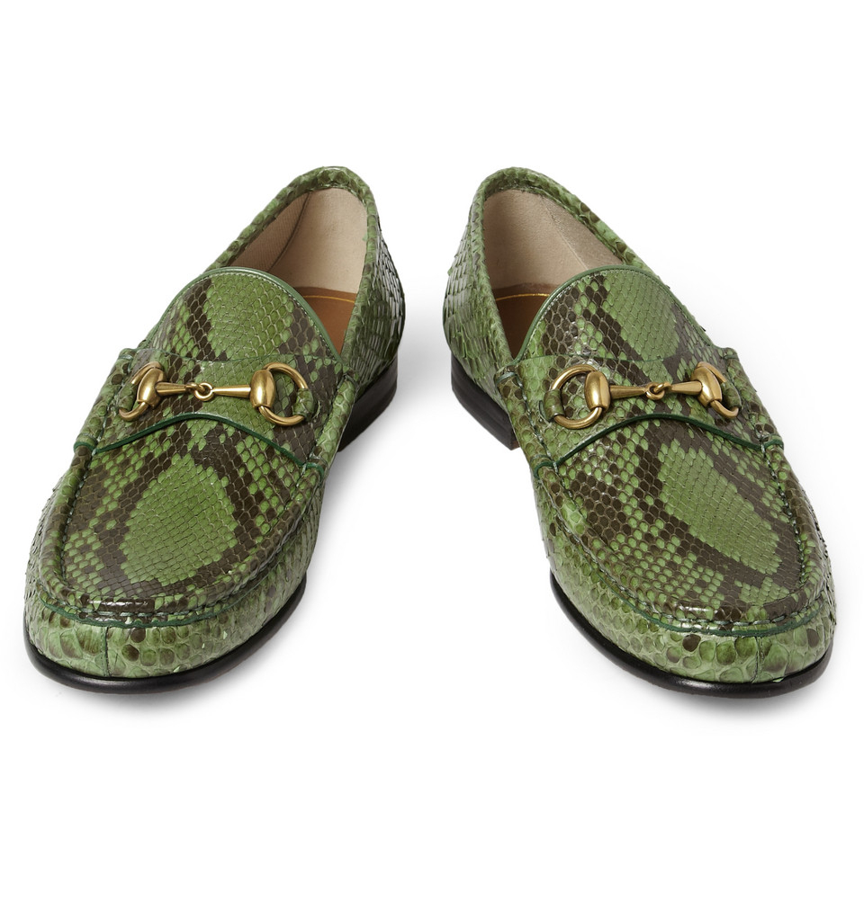 gucci python loafer