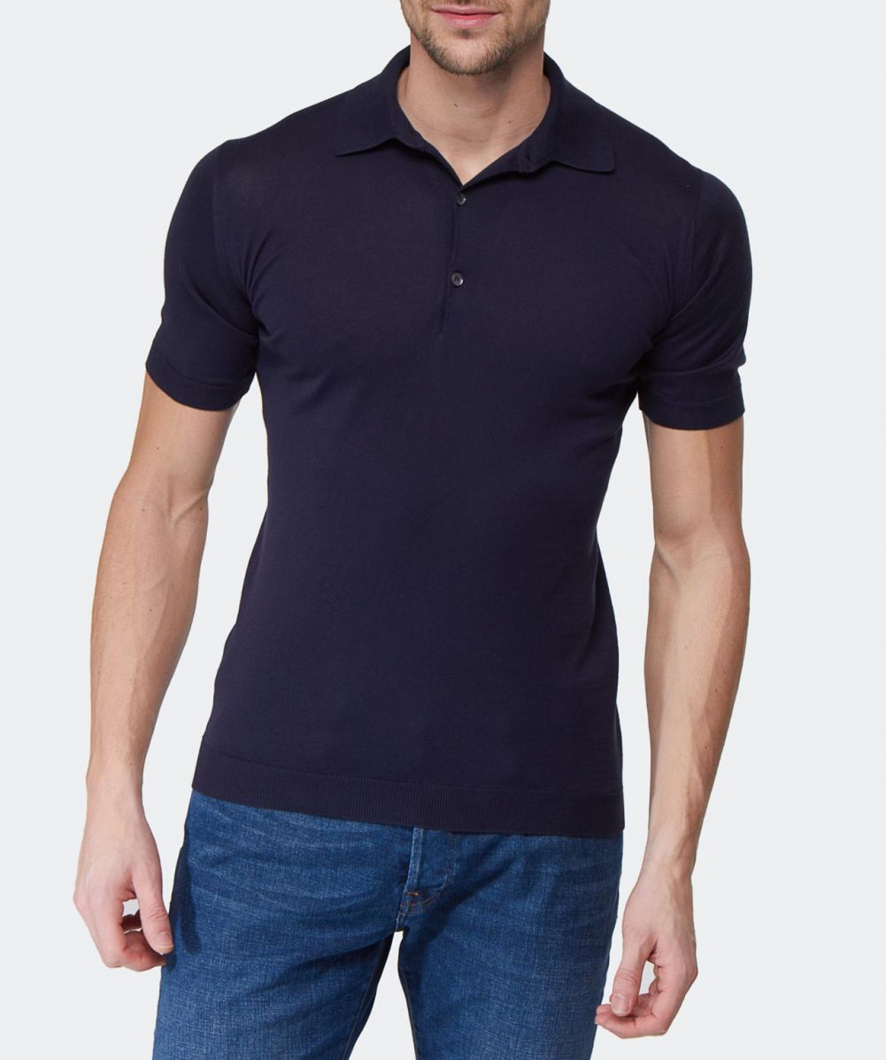 Lyst - John Smedley Sea Island Cotton Adrian Polo Shirt in Blue for Men