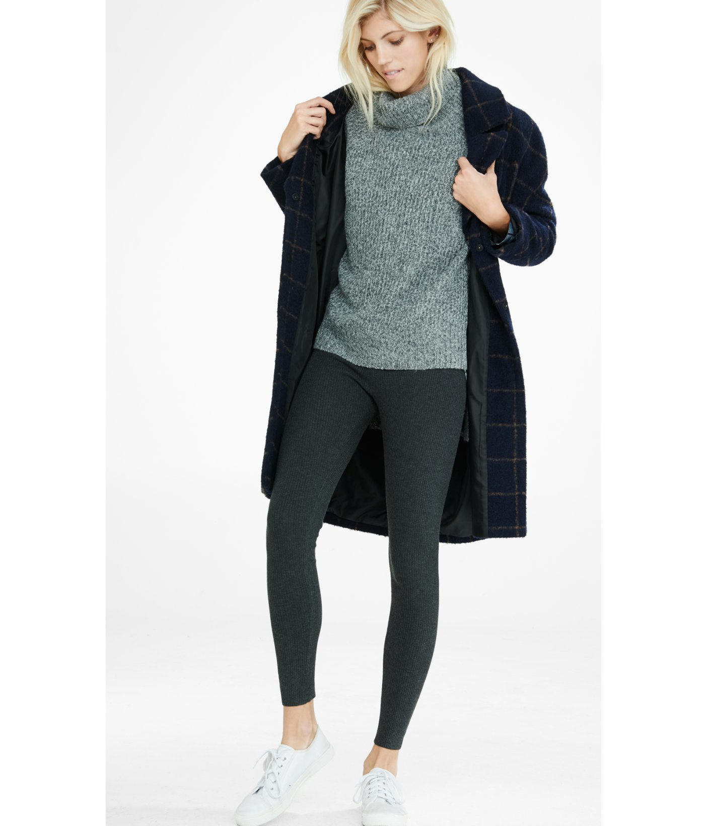 Express Ribbed Sweater Legging in Black | Lyst