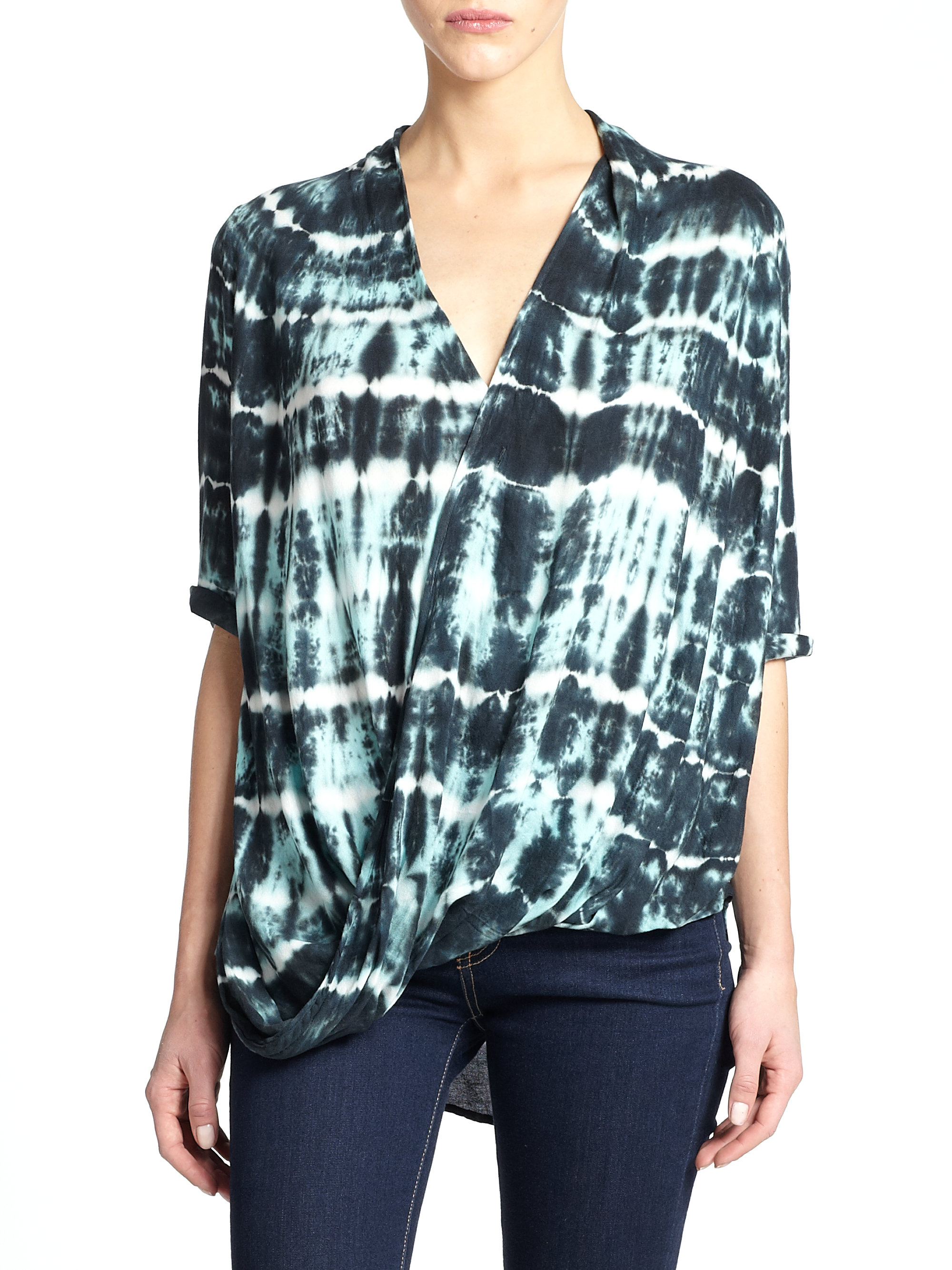 Young Fabulous & Broke Draped Tie-dye Top in Blue - Lyst