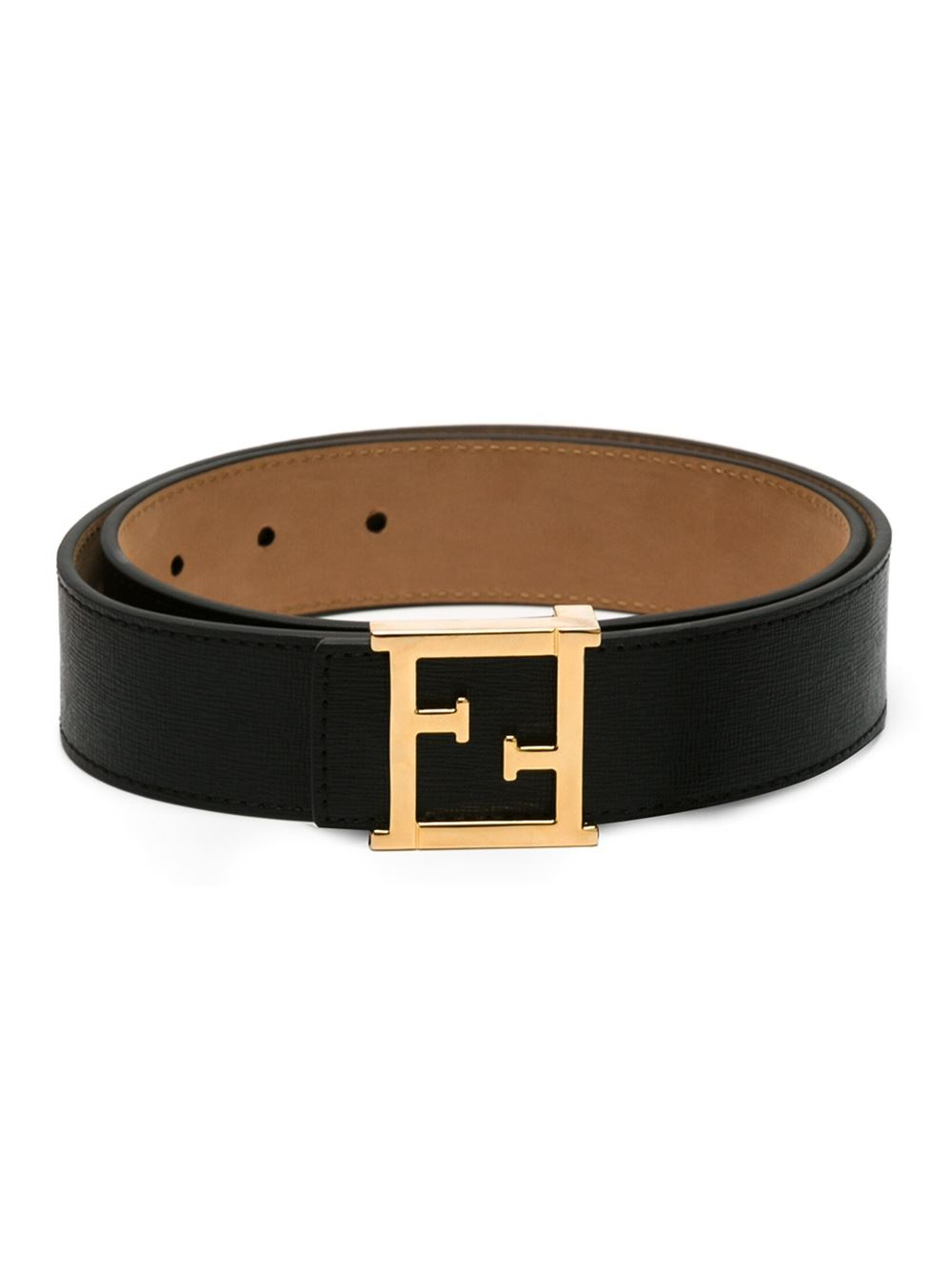 Fendi Ff Logo Buckle Belt in Black | Lyst