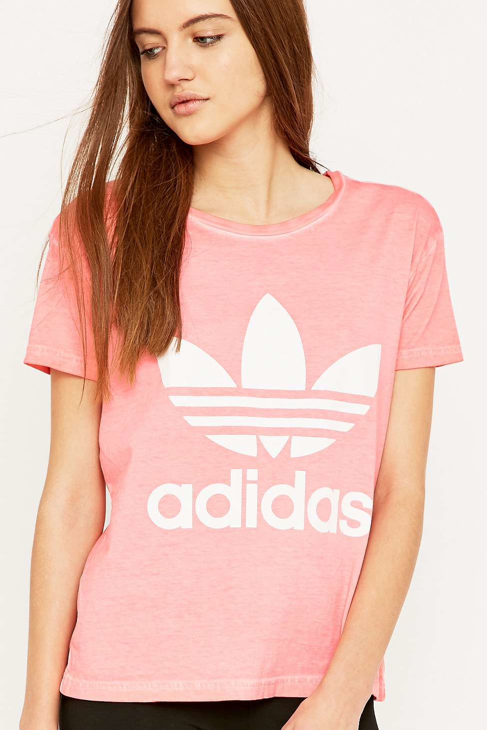 pink adidas t shirt womens