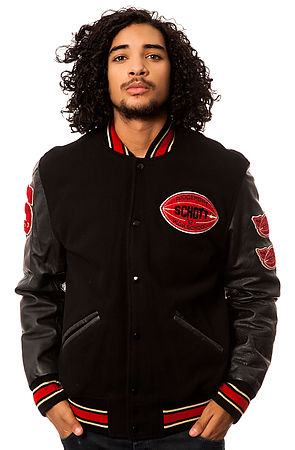 Schott Nyc The Vintage Wool Varsity Jacket in Black for Men | Lyst