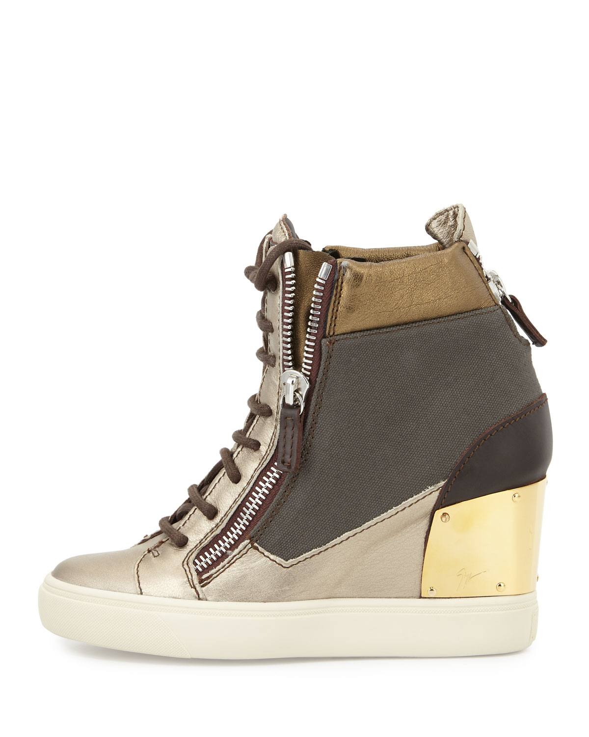 metallic sneaker wedges lyst giuseppe zanotti colorblock metal wedge sneaker in metallic sneaker wedges lyst giuseppe zanotti colorblock metal wedge sneaker in