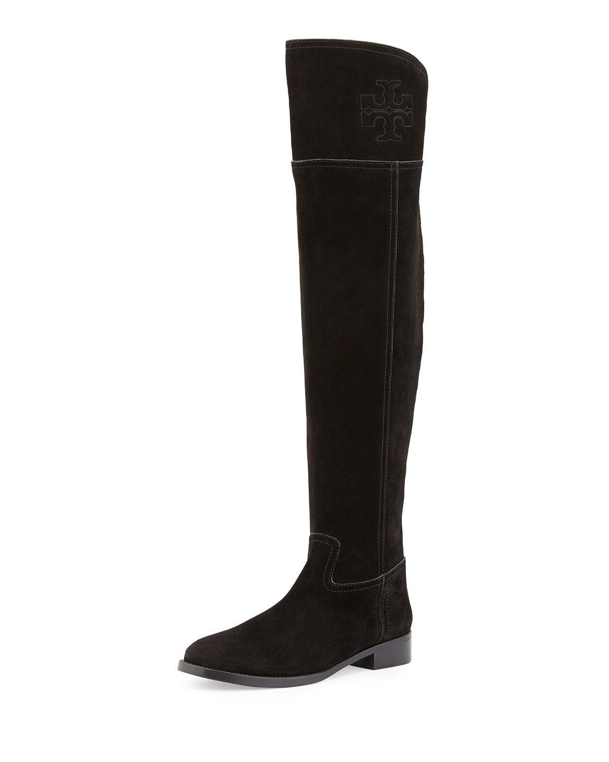 Tory burch Simone Over-The-Knee Suede Boot in Black | Lyst