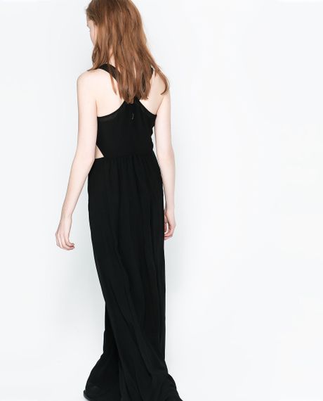 Zara Dress with Side Slits in Black | Lyst