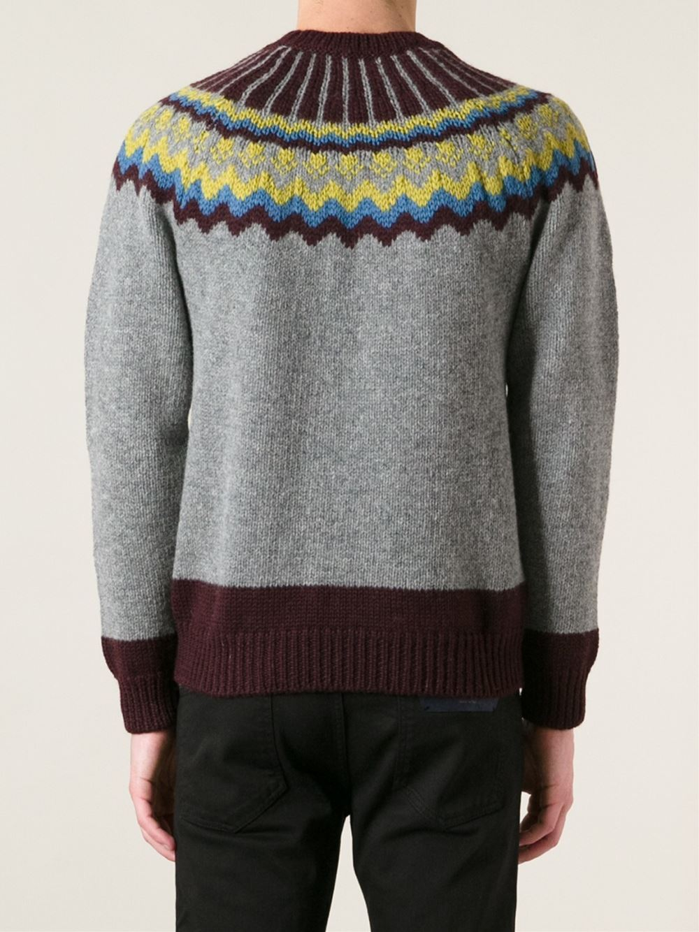 Lyst - Valentino Patterned Sweater in Gray for Men