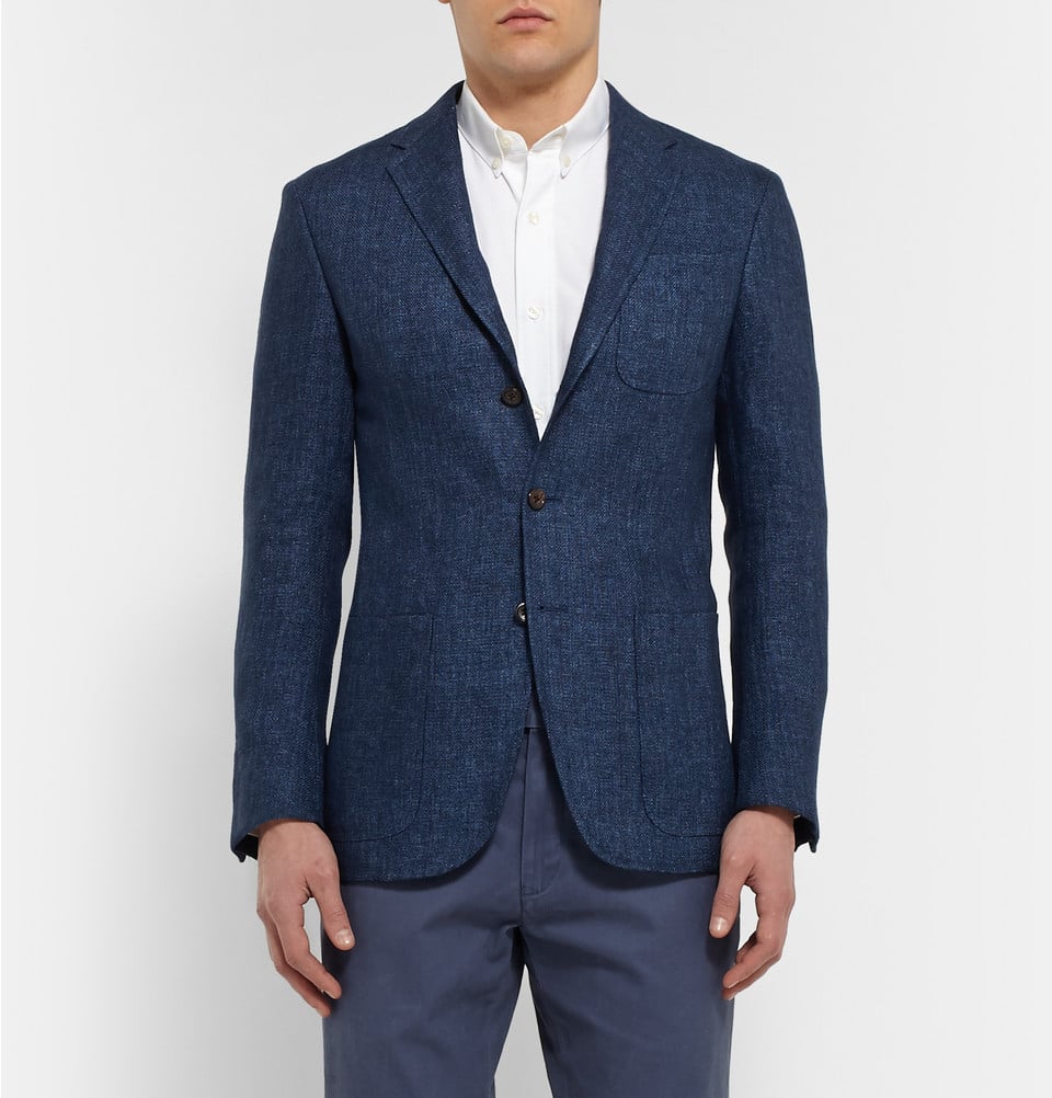 Polo ralph lauren Fitted Blazer in Blue for Men | Lyst