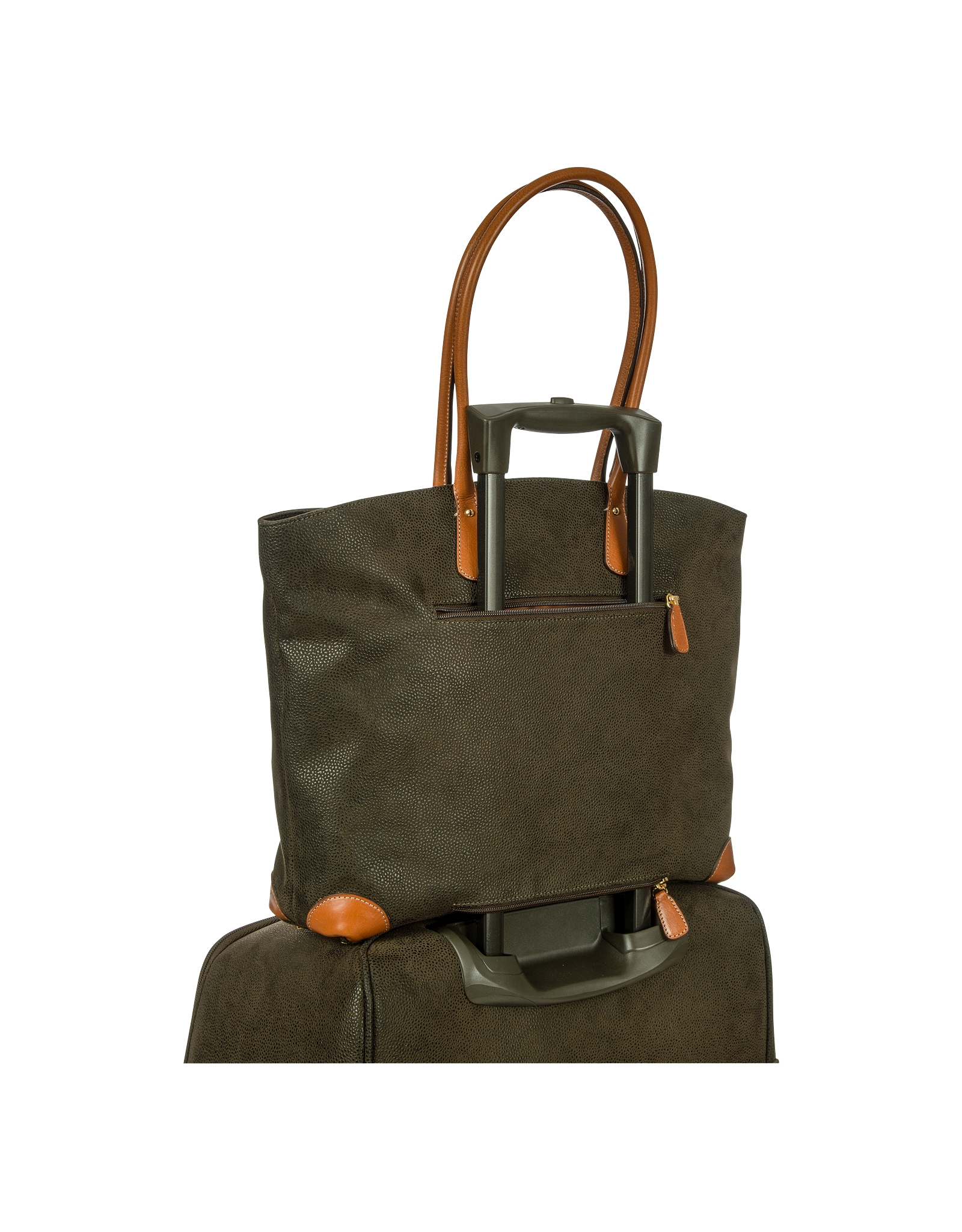 Lyst Bric'S Life Large Olive Green Microsuede Tote Bag in Green