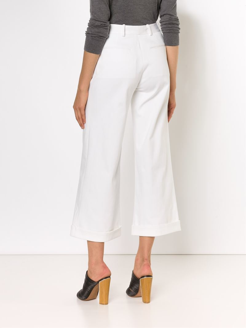 Derek Lam Cropped Flared Jeans in White - Lyst