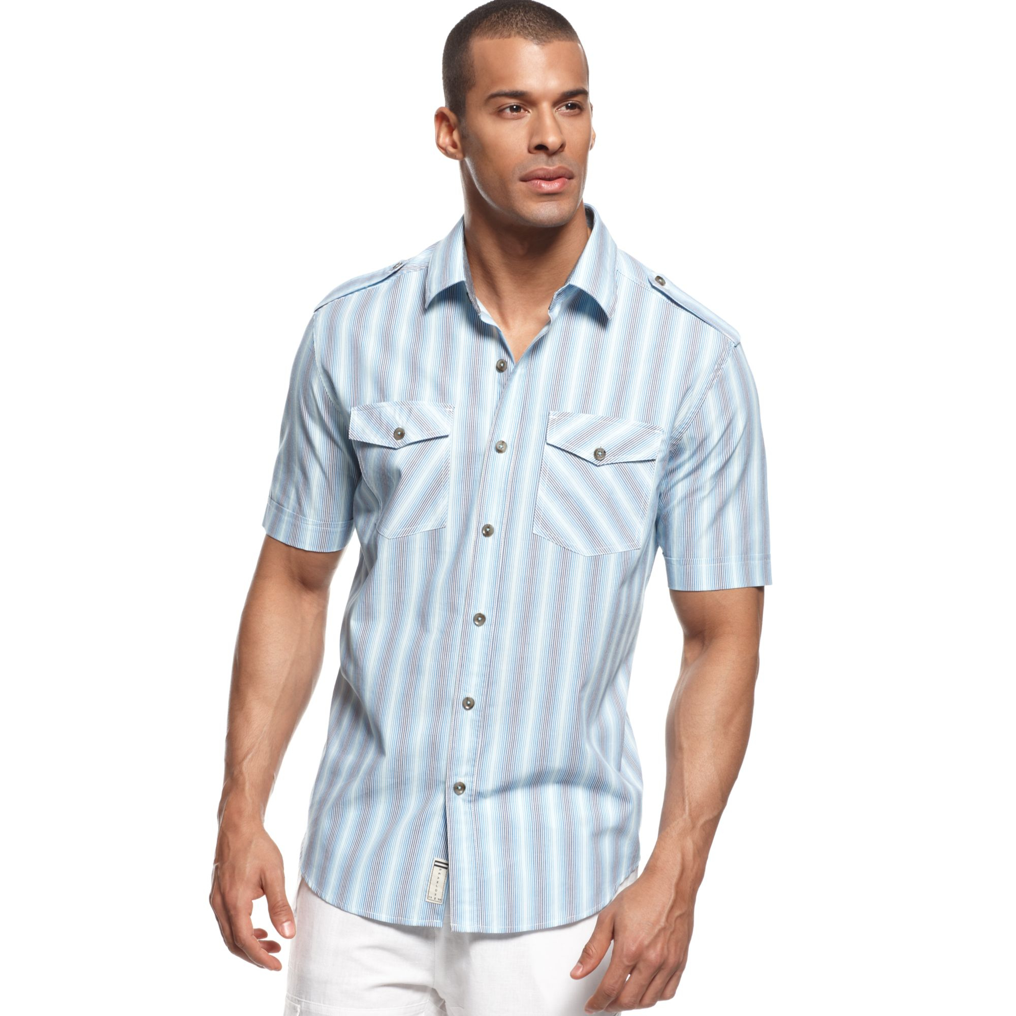 Sean john Big and Tall Tonal Striped Shirt in Blue for Men | Lyst