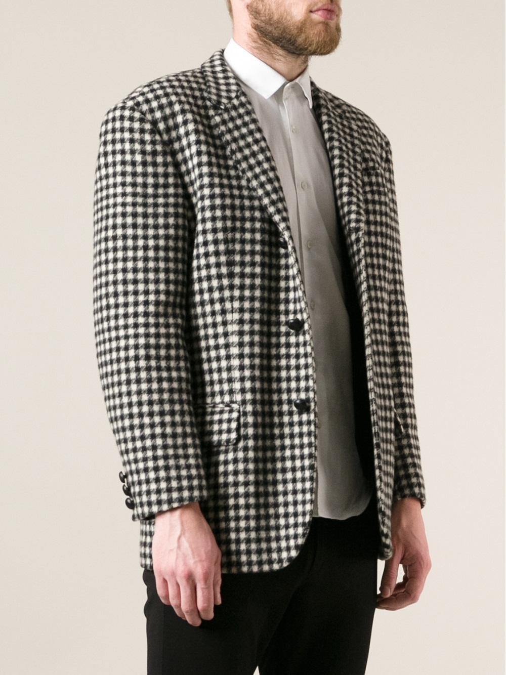 Jean Paul Gaultier Houndstooth Blazer in Black for Men - Lyst