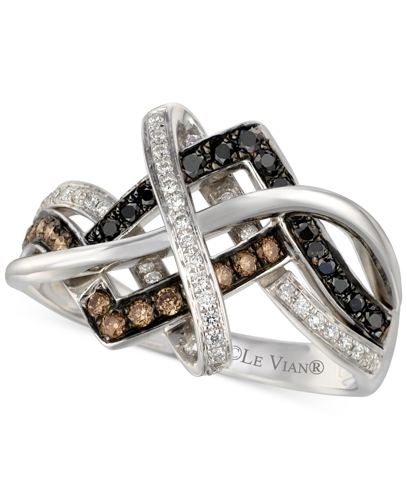 Le vian Exotics® Diamond Overlap Ring (1/2 Ct. T.w.) In 14k White Gold in White Lyst