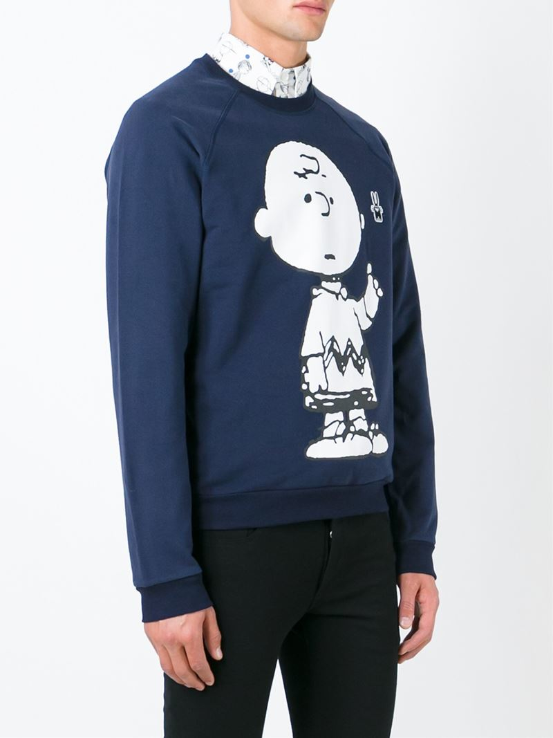 Peter jensen X Peanuts Charlie Brown Print Sweatshirt in Blue for Men ...