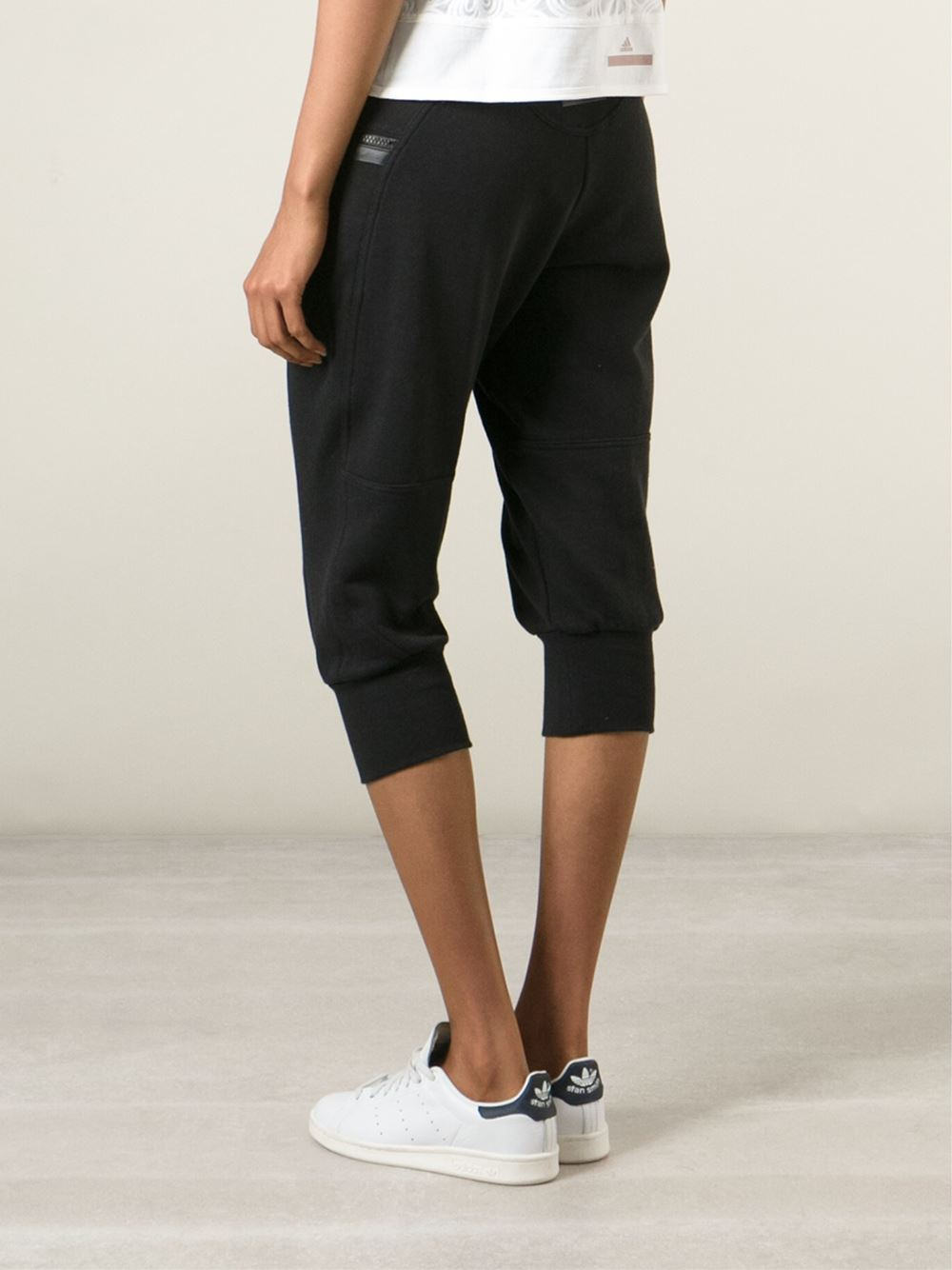 Adidas By Stella McCartney | Gray Cropped Track Pants | Lyst