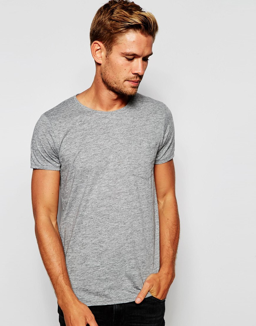Lyst - Esprit T-shirt With Front Pocket in Gray for Men