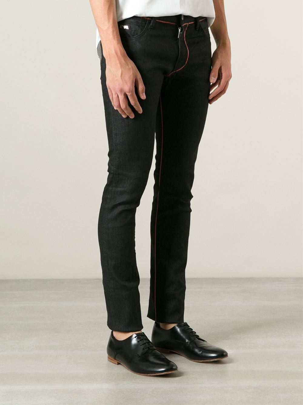 Lyst - Emporio Armani Skinny Jeans in Black for Men